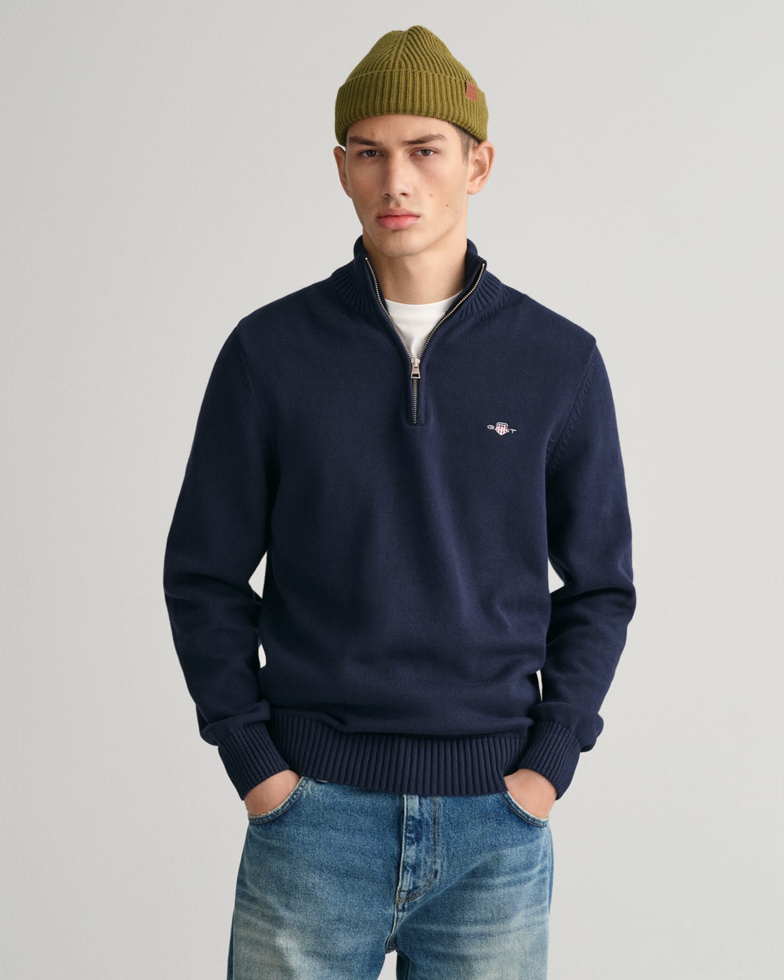 Casual Cotton Half-Zip Knit