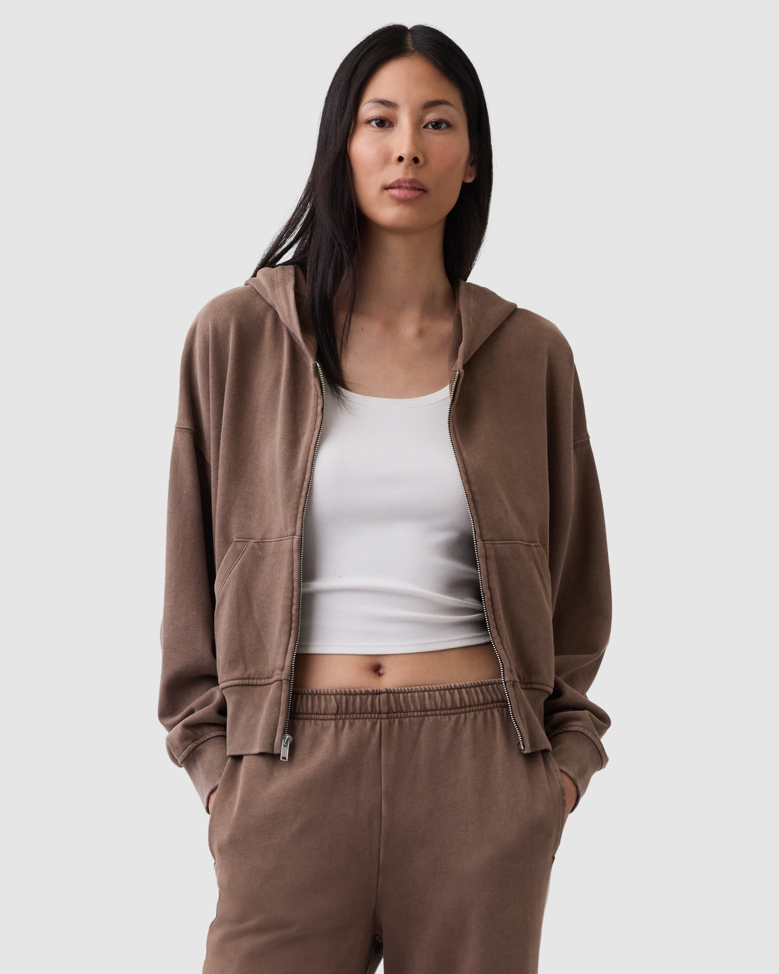 Cotton Cable Full Zip Hoodie