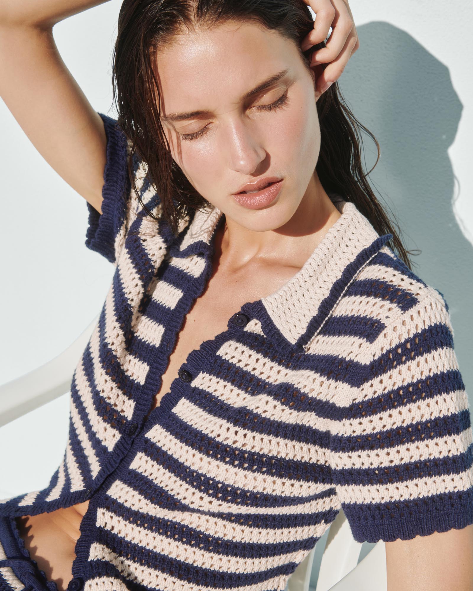 Cotton Crochet Relaxed SS Cardigan