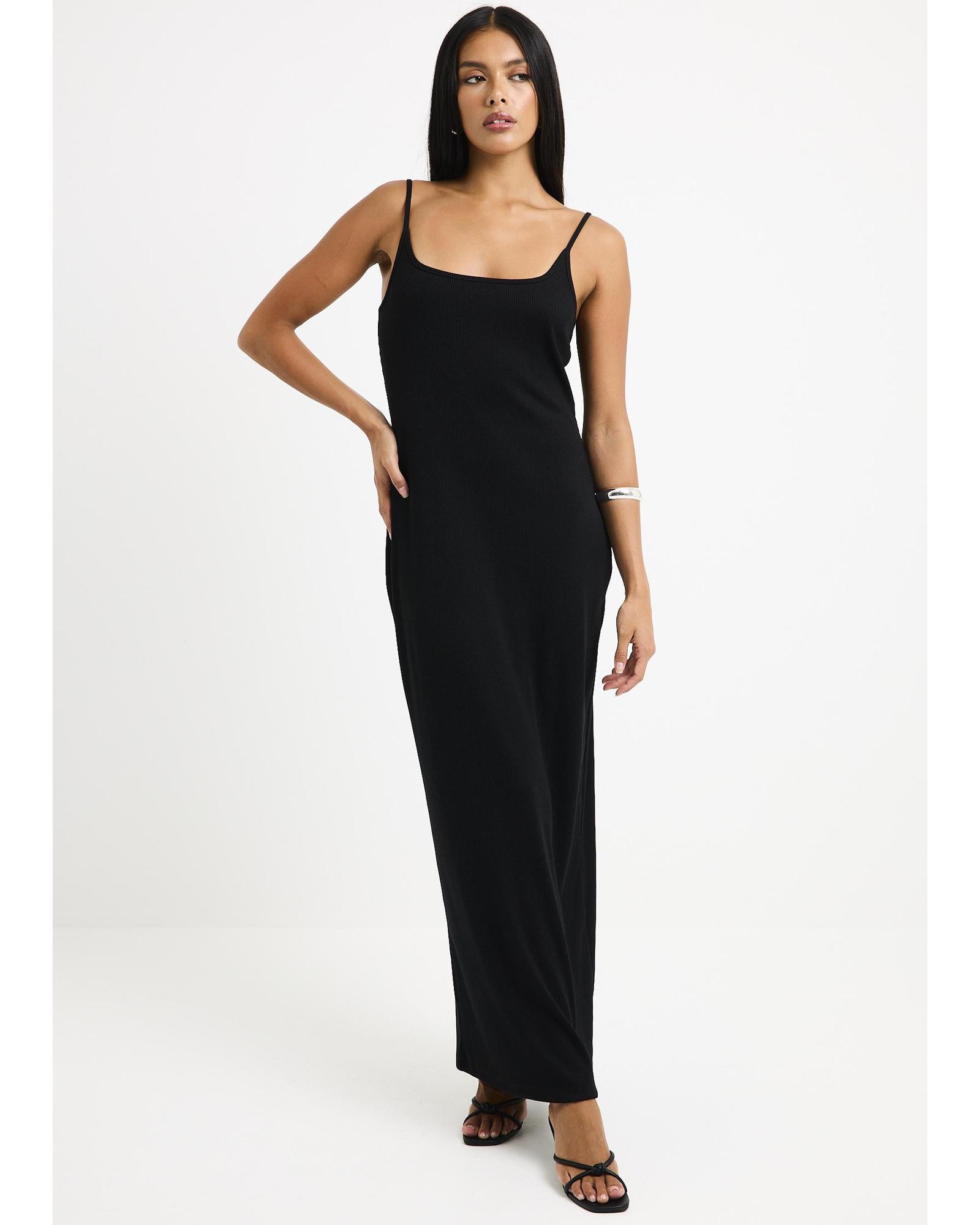 Straight Neck Maxi Dress