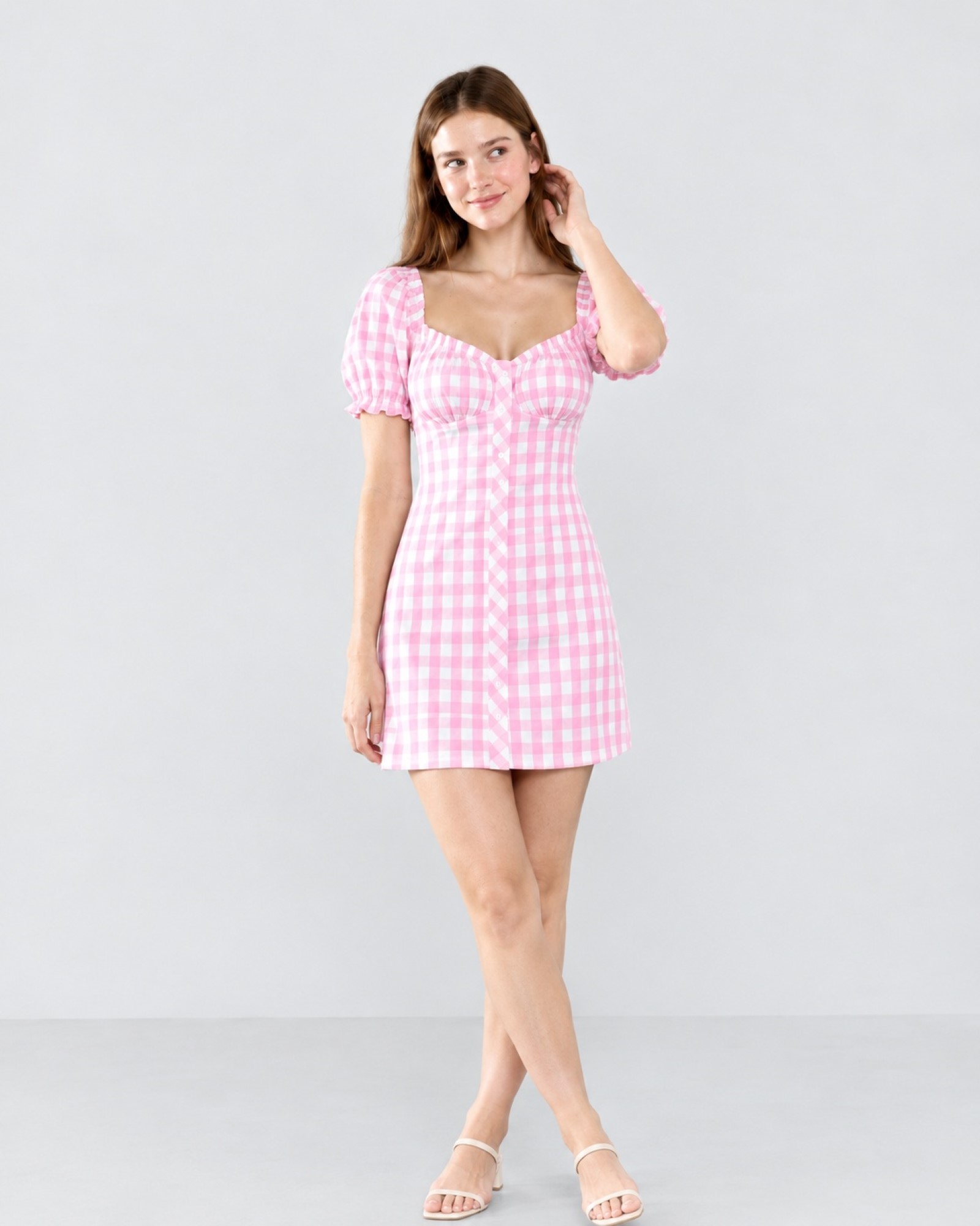 Button-Front Mini Dress