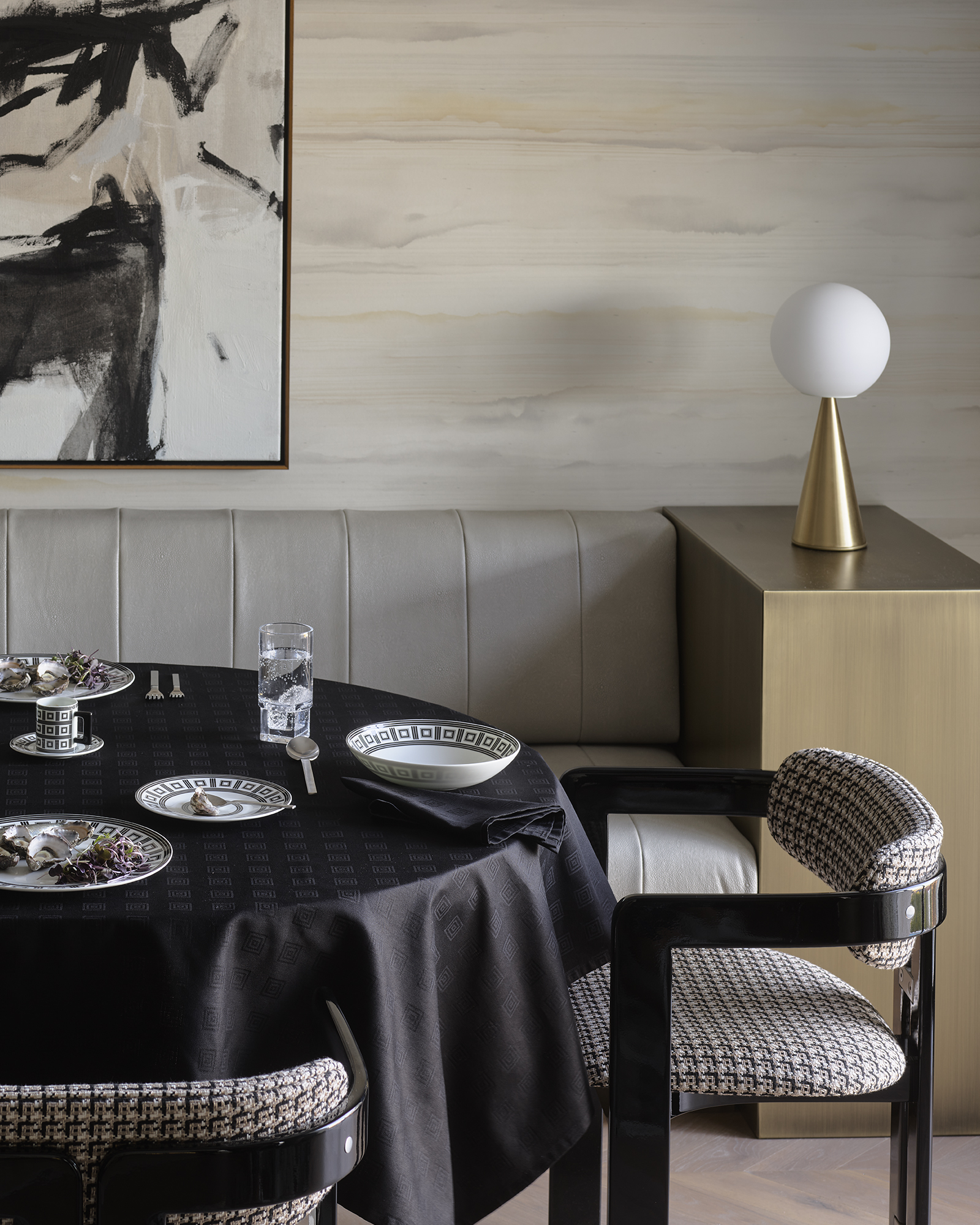 Hellenica Tablecloth Black