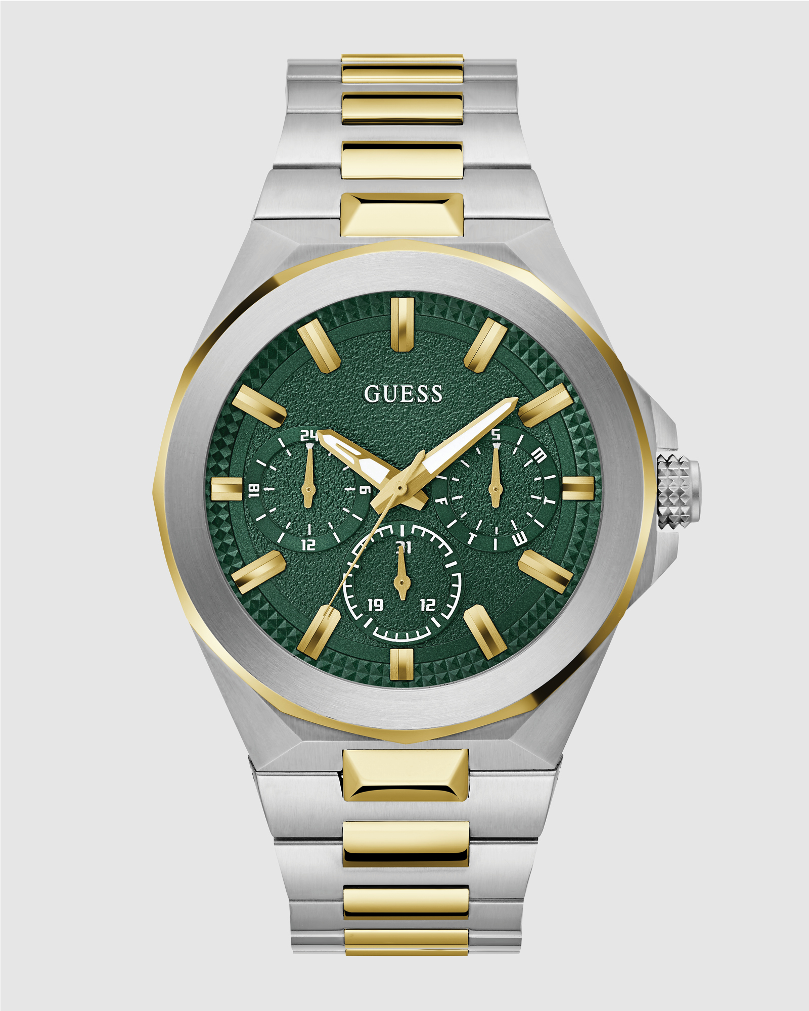 Two-Tone Silver and Gold-Tone 46mm Green Dial Men's Watch