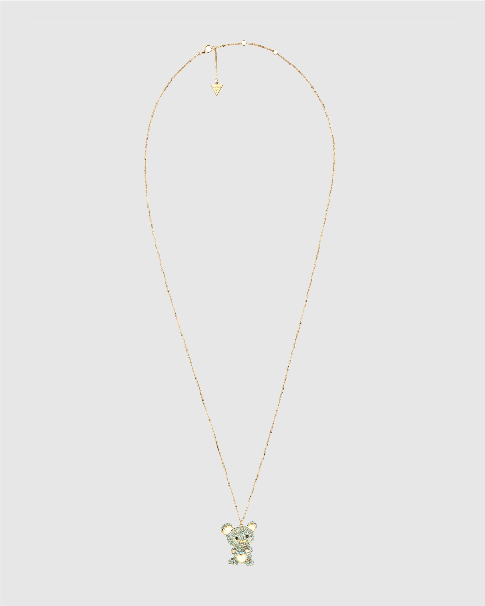 Gold-Tone Vintage Guess Teddy Bear Necklace