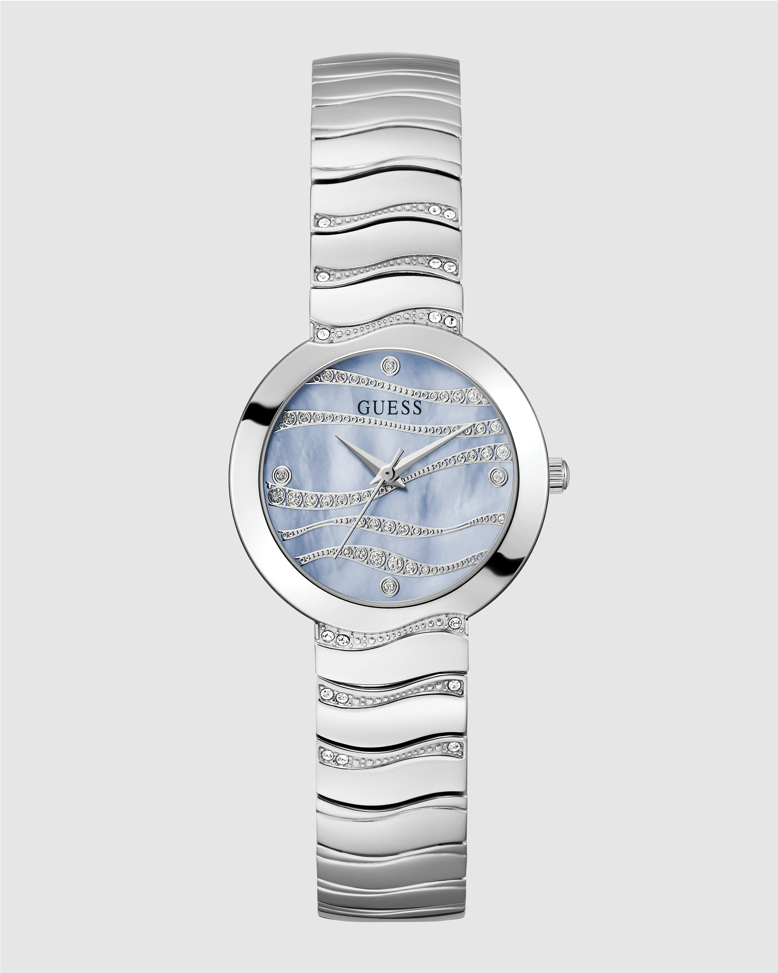 Guess Ladies Silver Tone 30mm Analogue Watch
