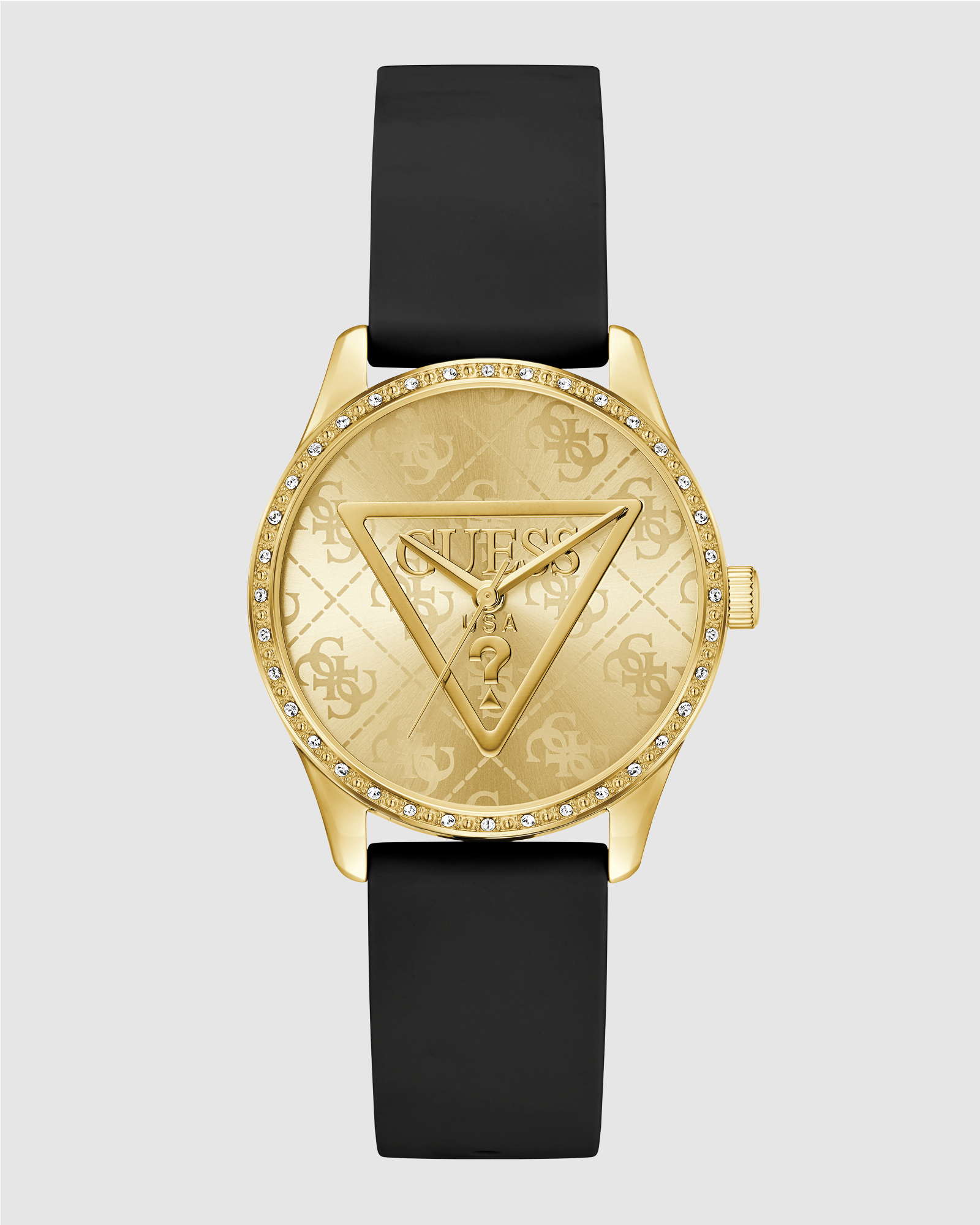 Guess Roxy Ladies Black Gold Tone Analogue Watch