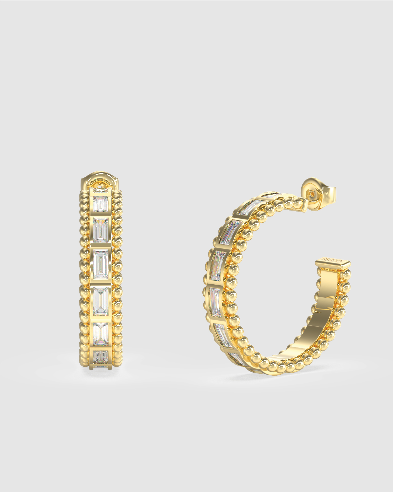 Guess Golden Globes Baguettes Hoops