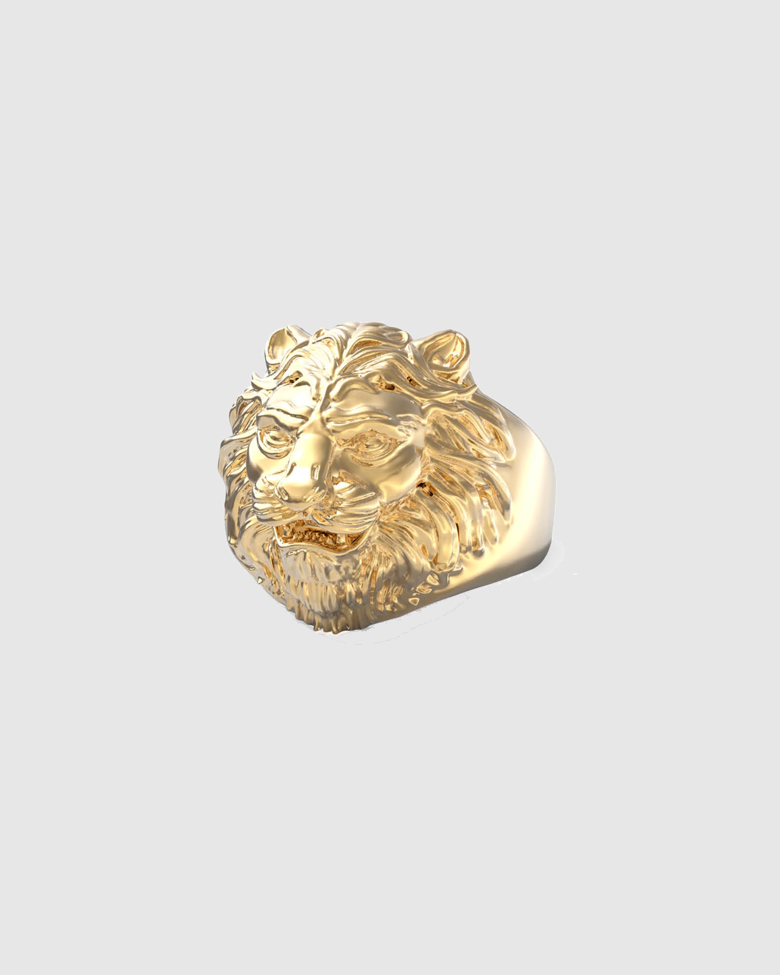 GUESS Lion Head Gold-Tone Ring