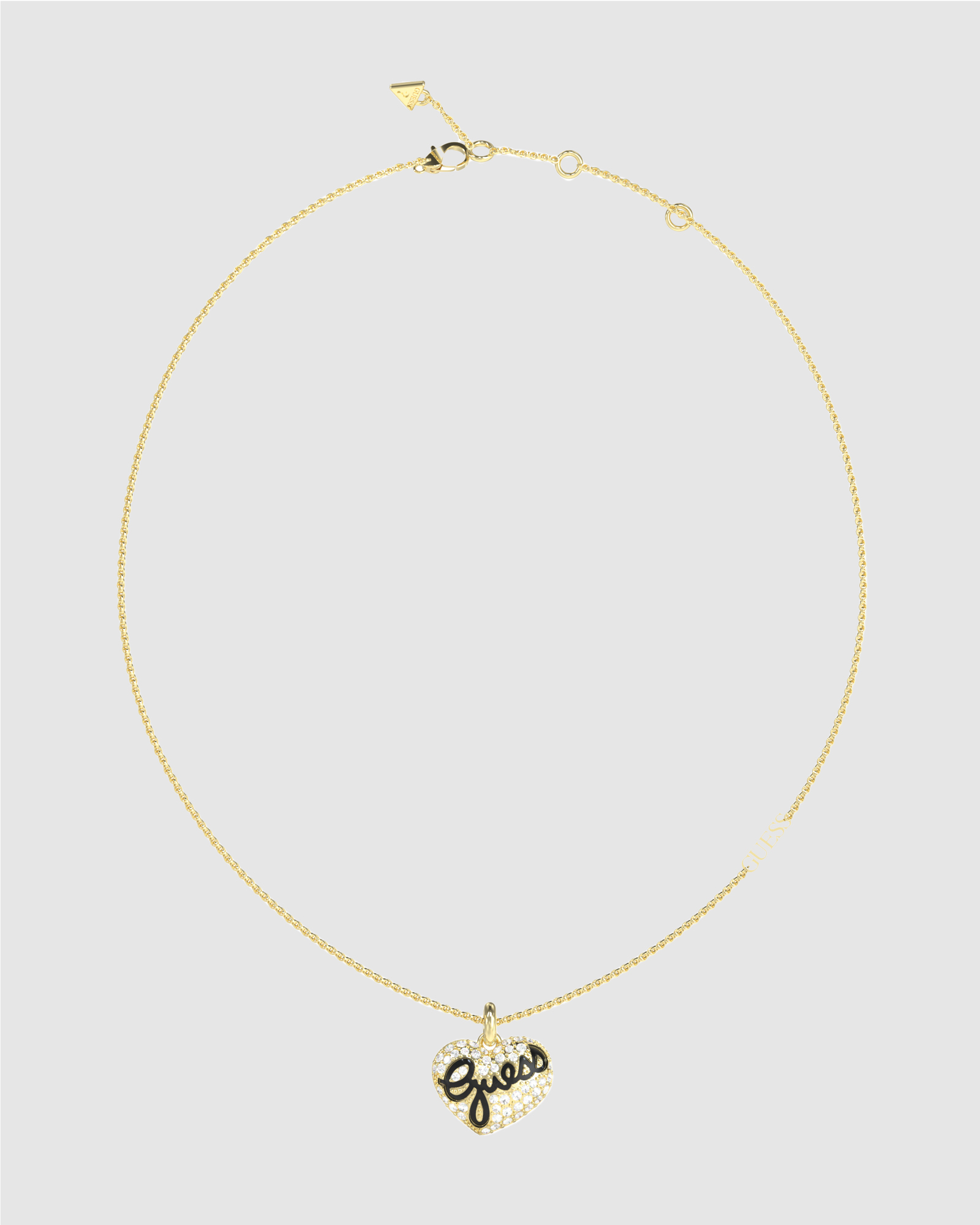 Silver-Tone Vintage Guess Heart Necklace