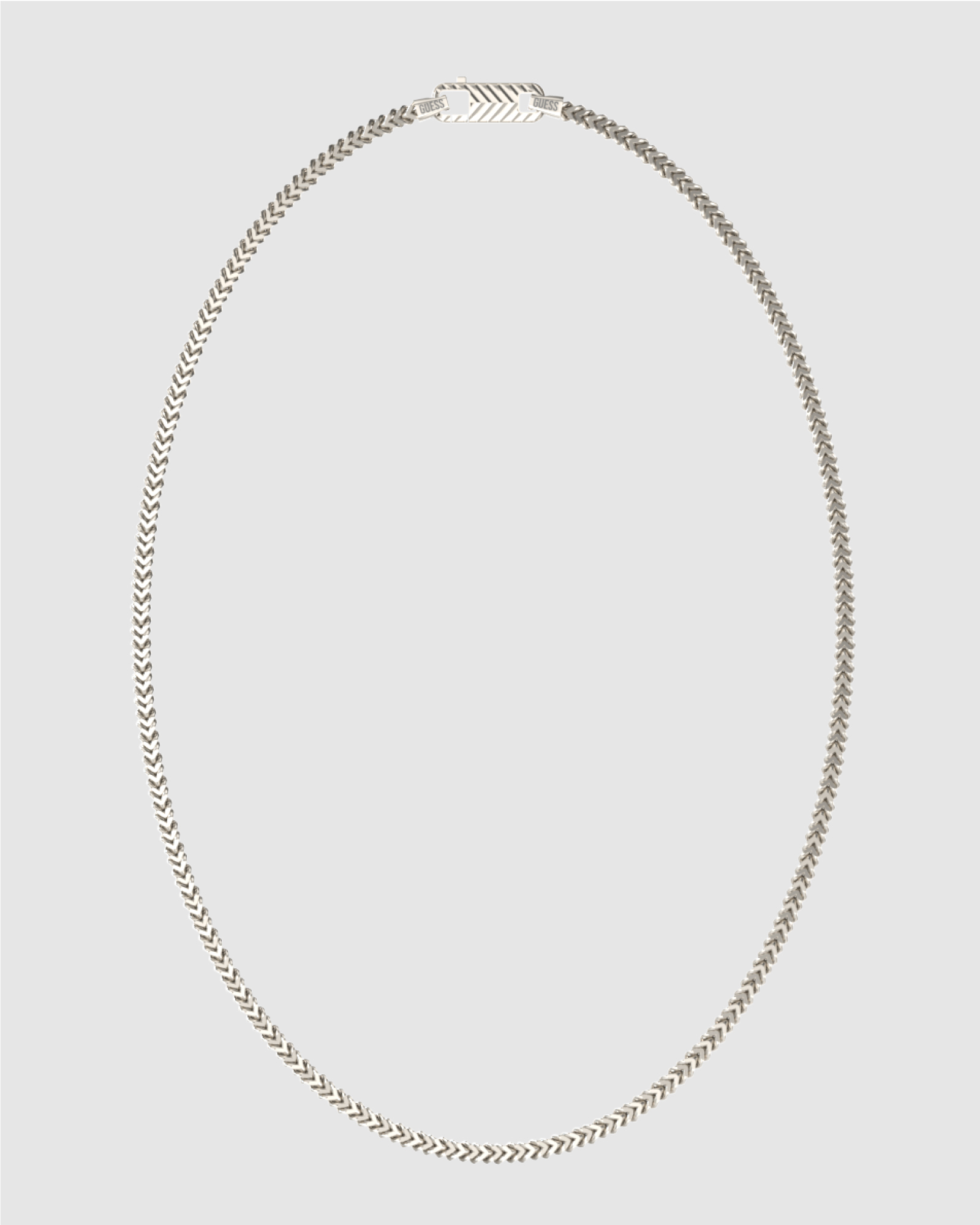 Silver-Tone Textured Hook Necklace