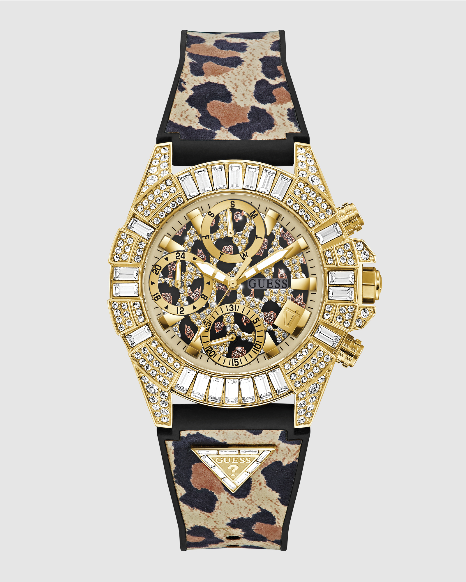 ICONIC 40TH Animal 39mm Gold-Tone Case Black Silicone Strap