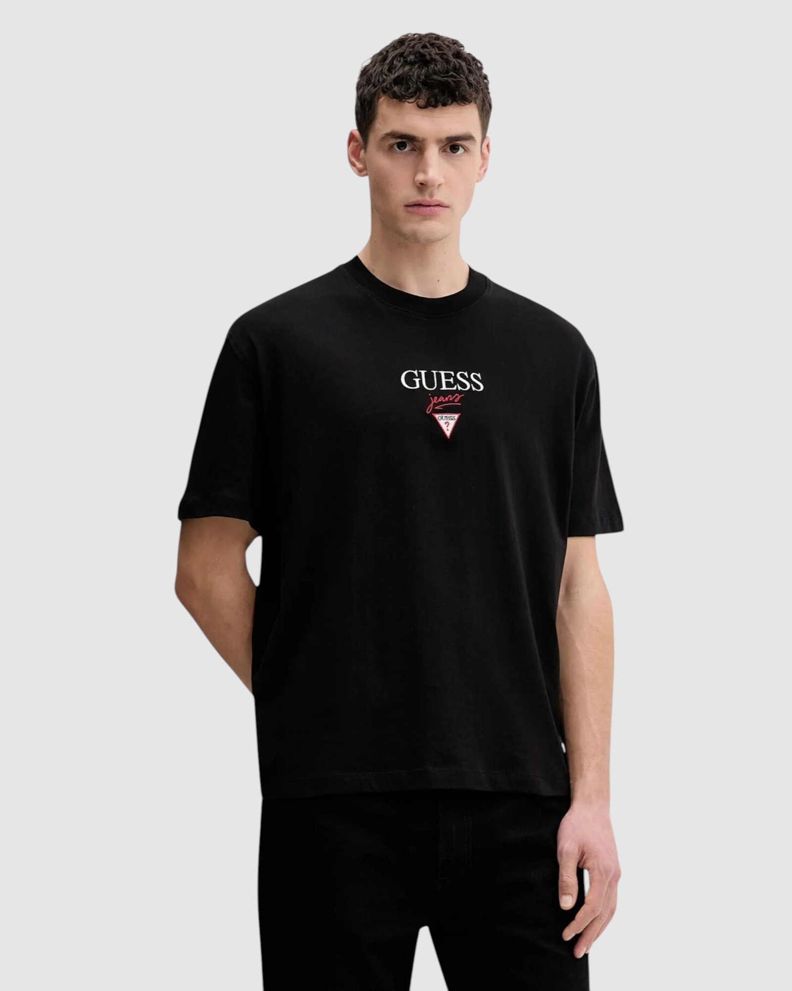 GUESS JEANS Short Sleeve Oversized Baker Logo T-Shirt