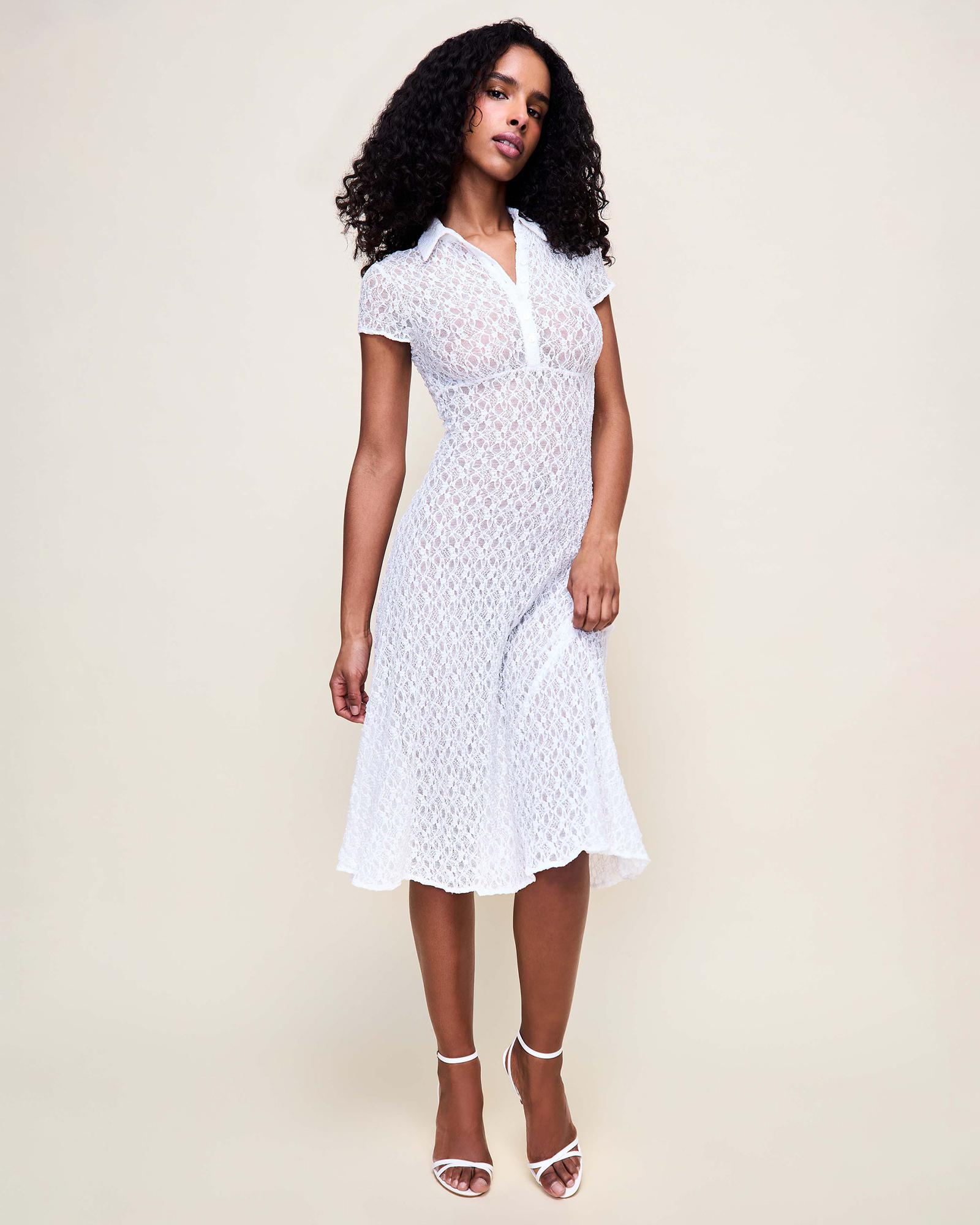 Button Front Lace Dress
