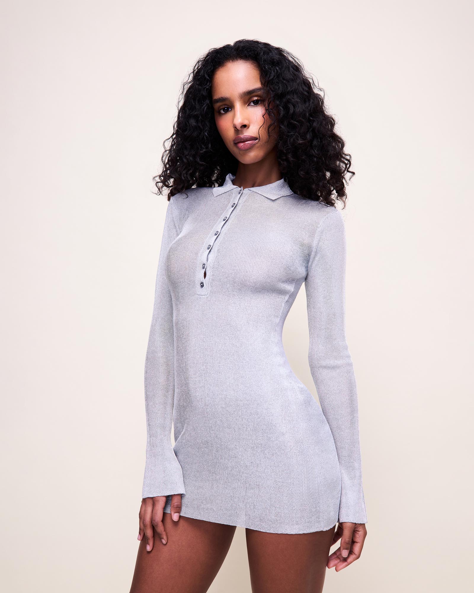 Long Sleeve Polo Mini Dress