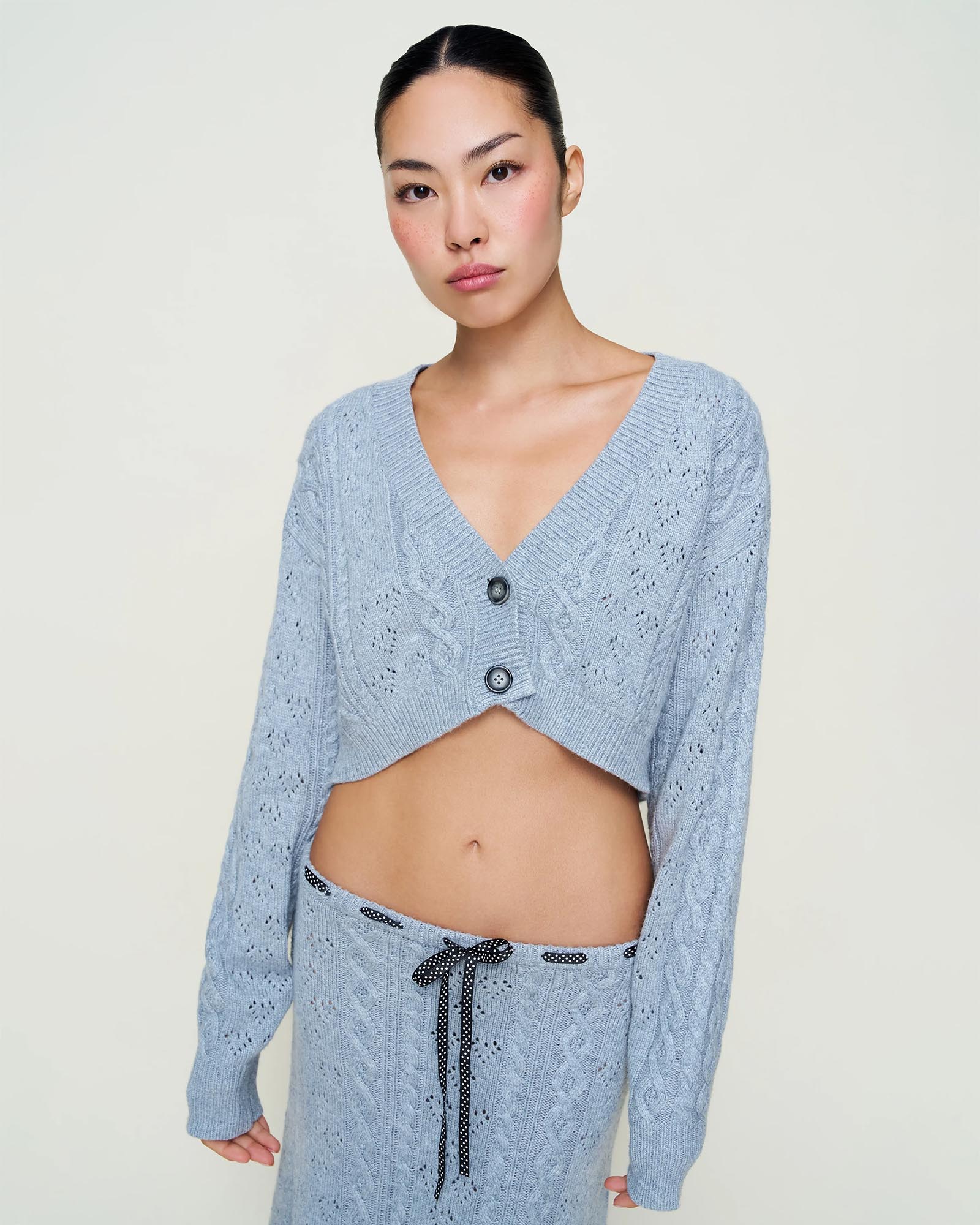 Cable Knit Crop Cardigan
