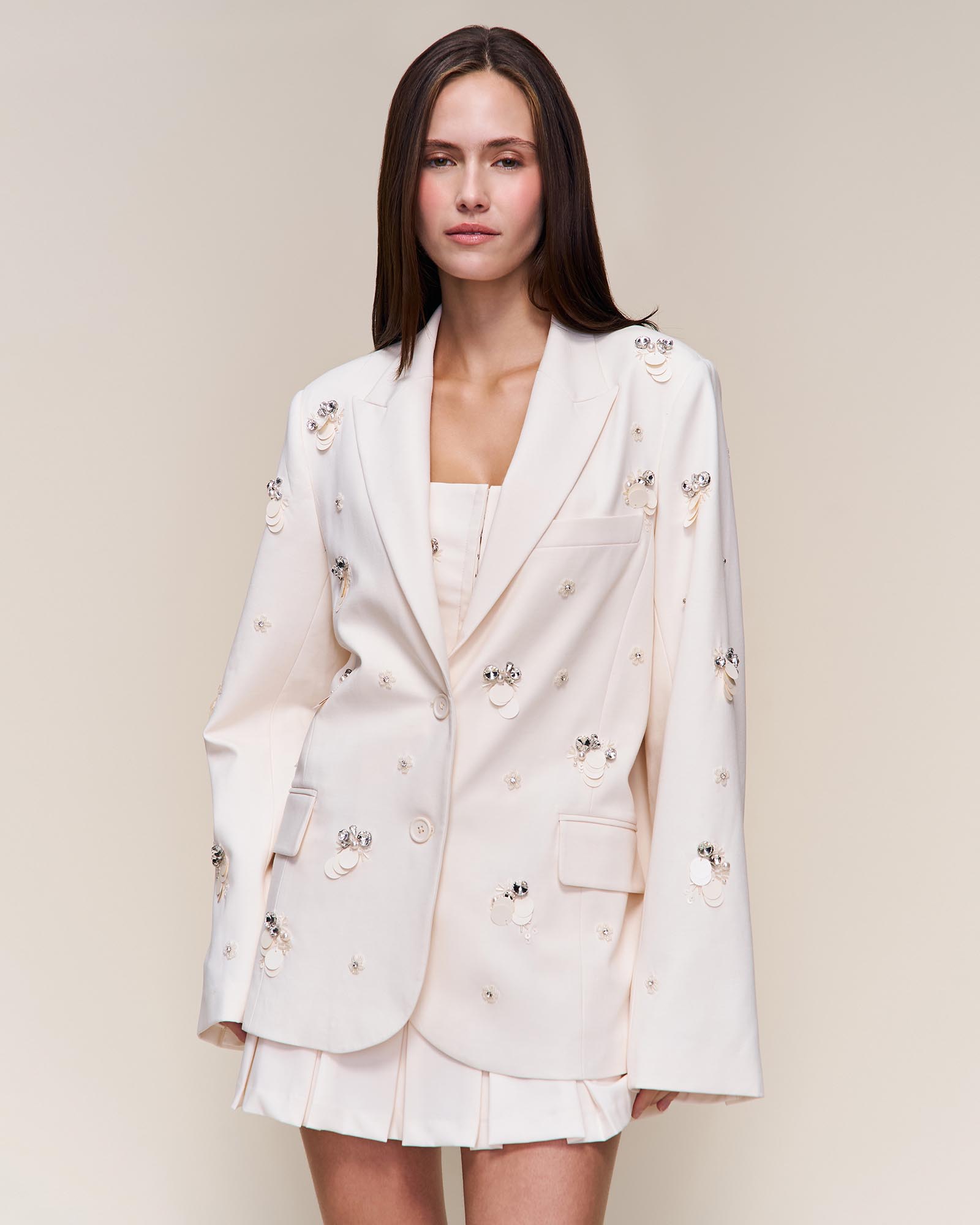 Embellished Oversized Blazer