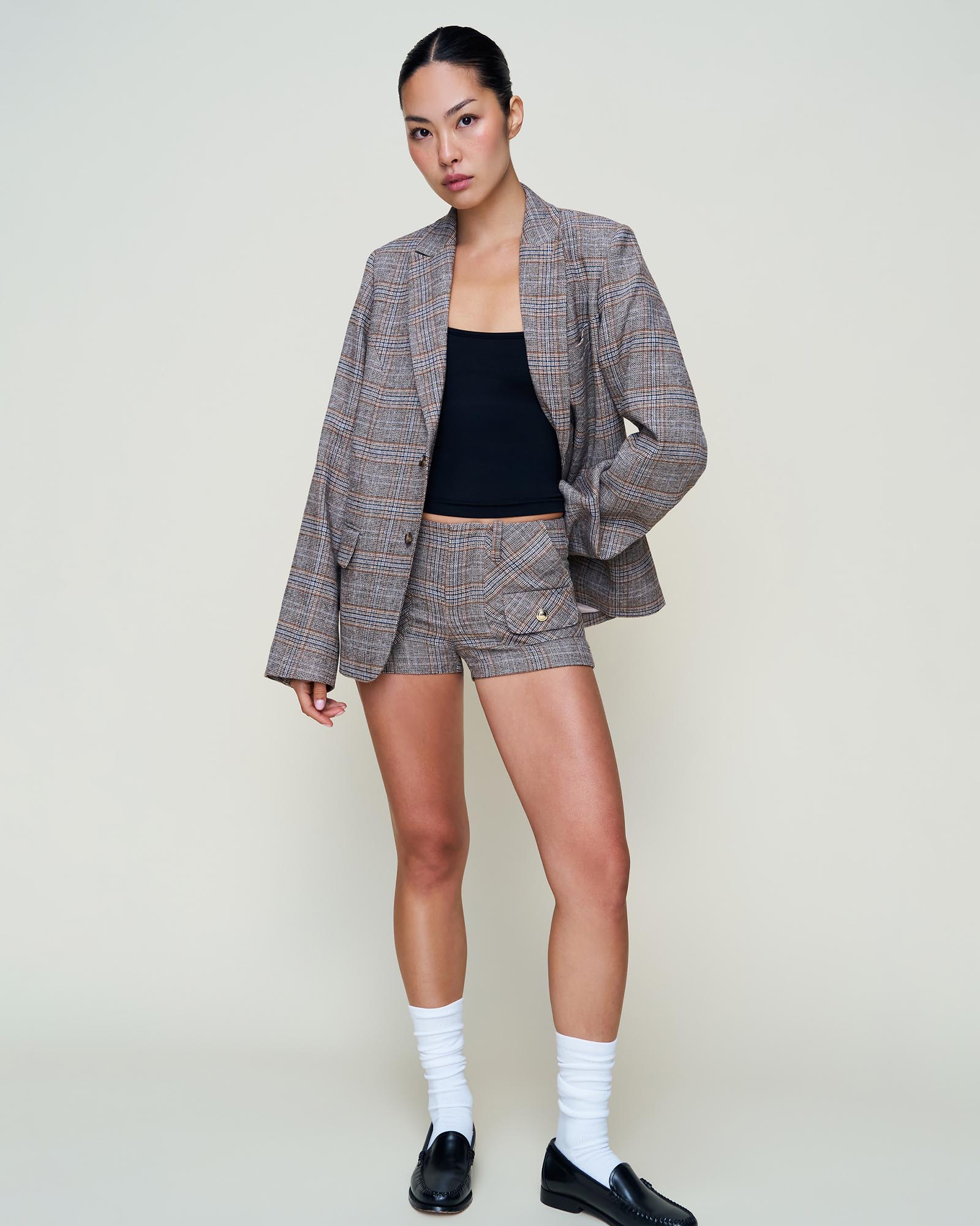 Oversized Tartan Blazer