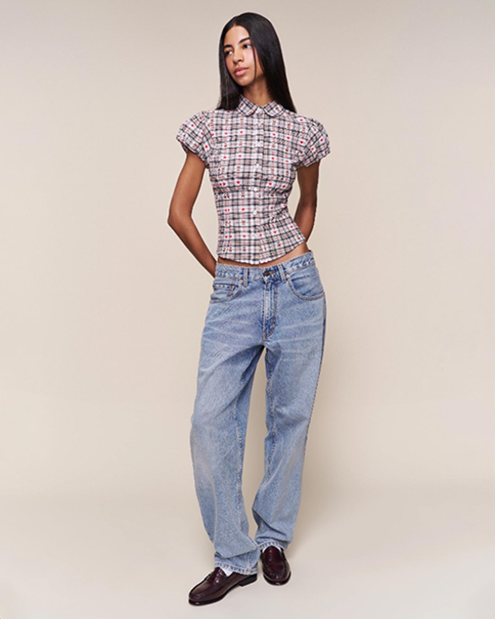 Liana Plaid Top