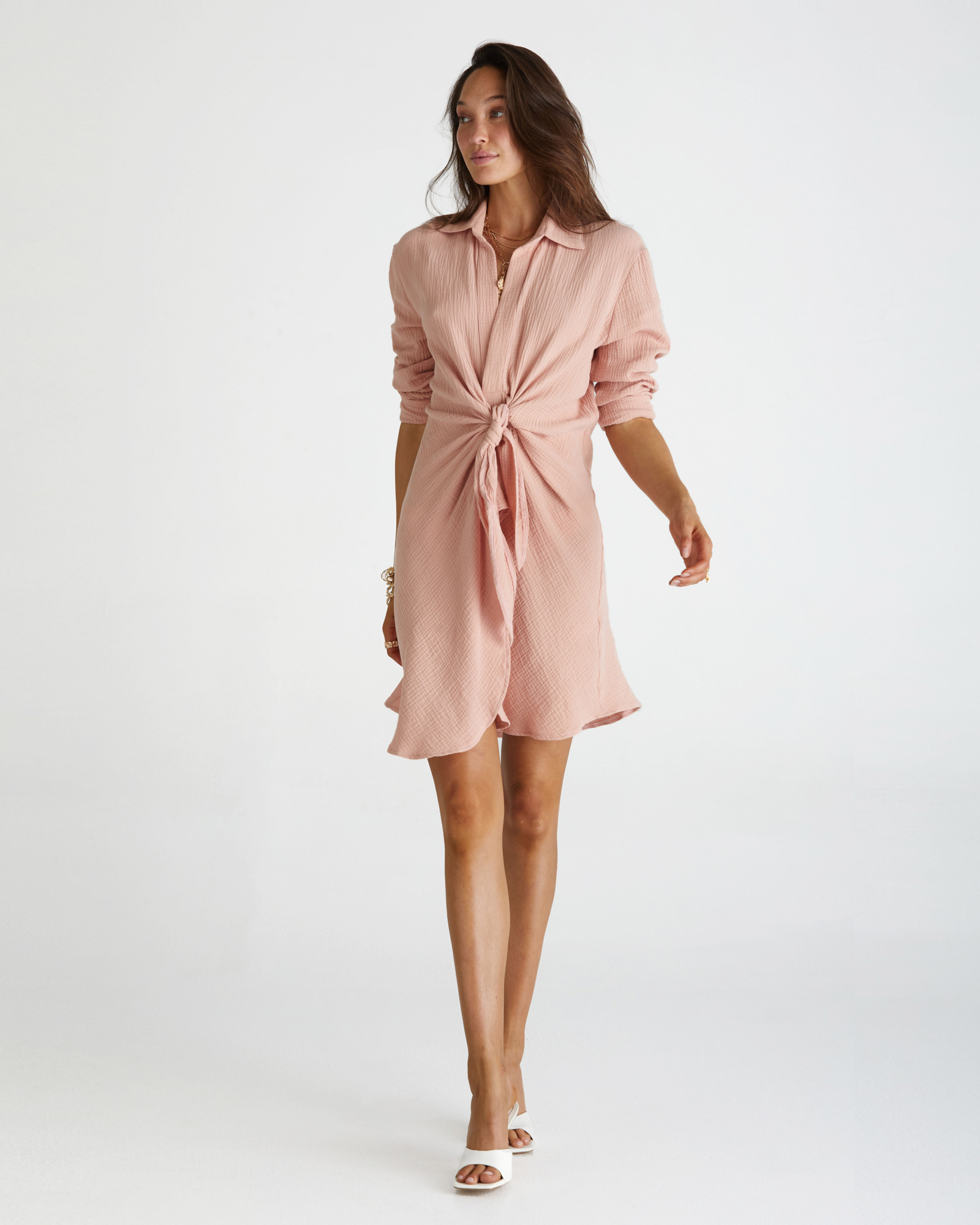 Wrap Front Shirt Dress