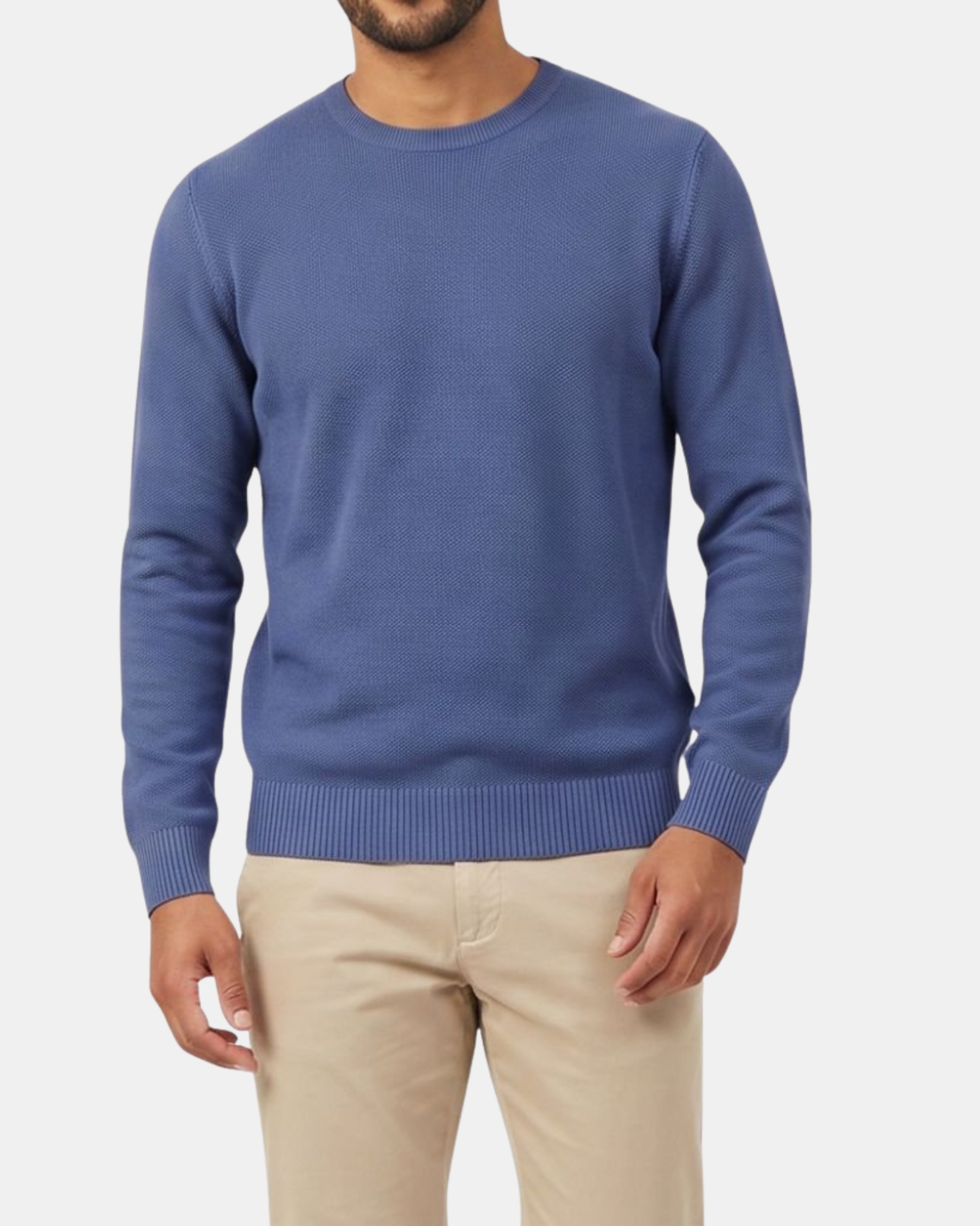 Henry Sartorial Cotton Textured Crew Neck Knit
