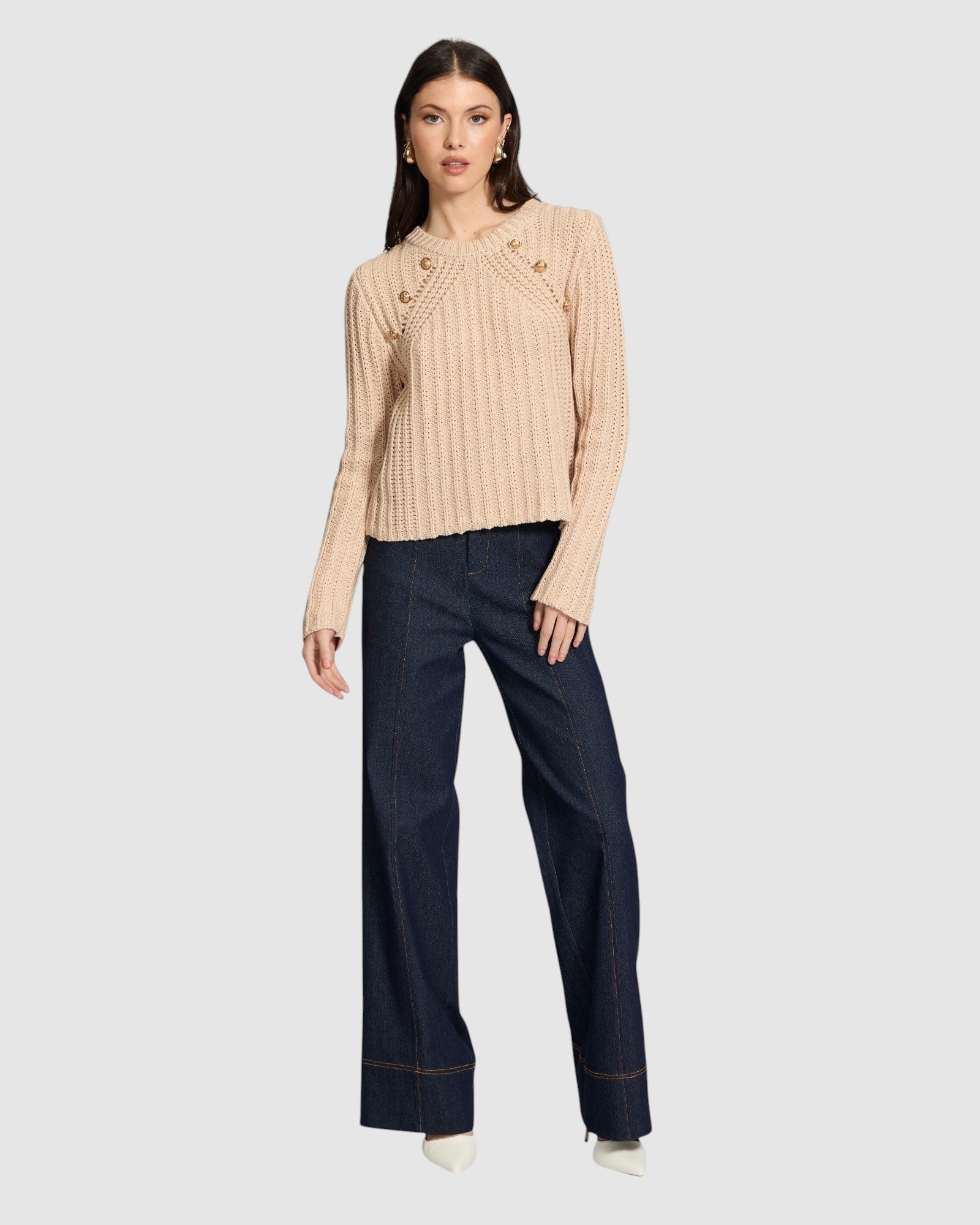 Biana Button Detail Jumper