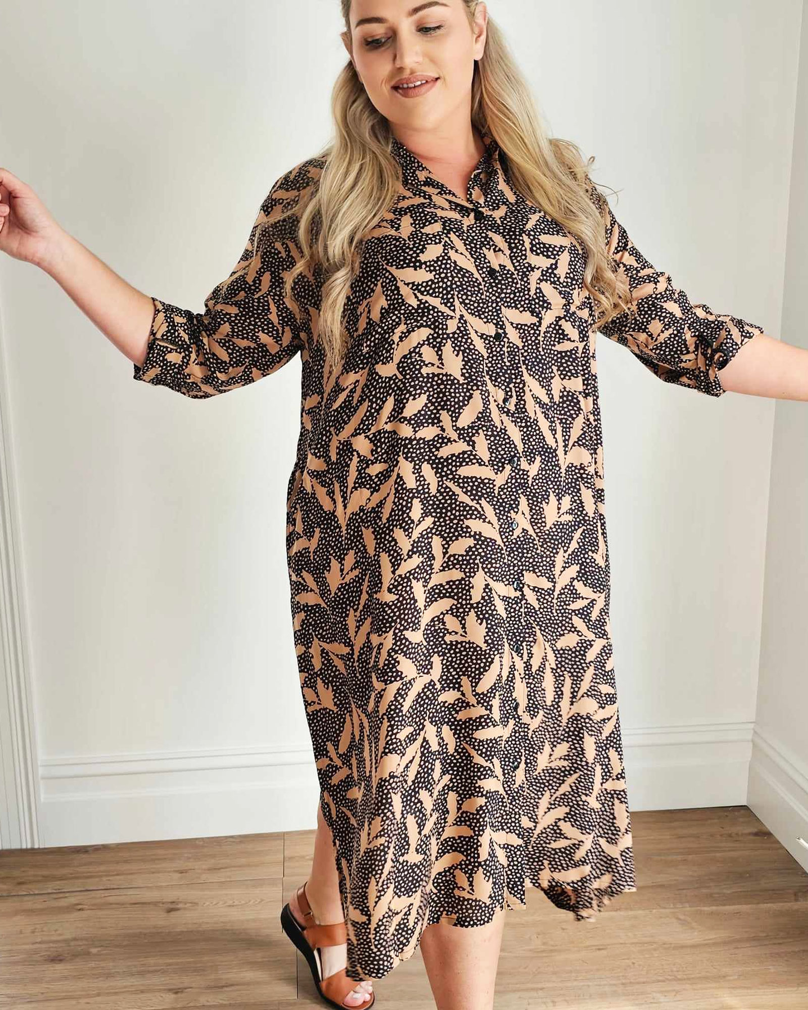 French Girl Midi Shirt Dress