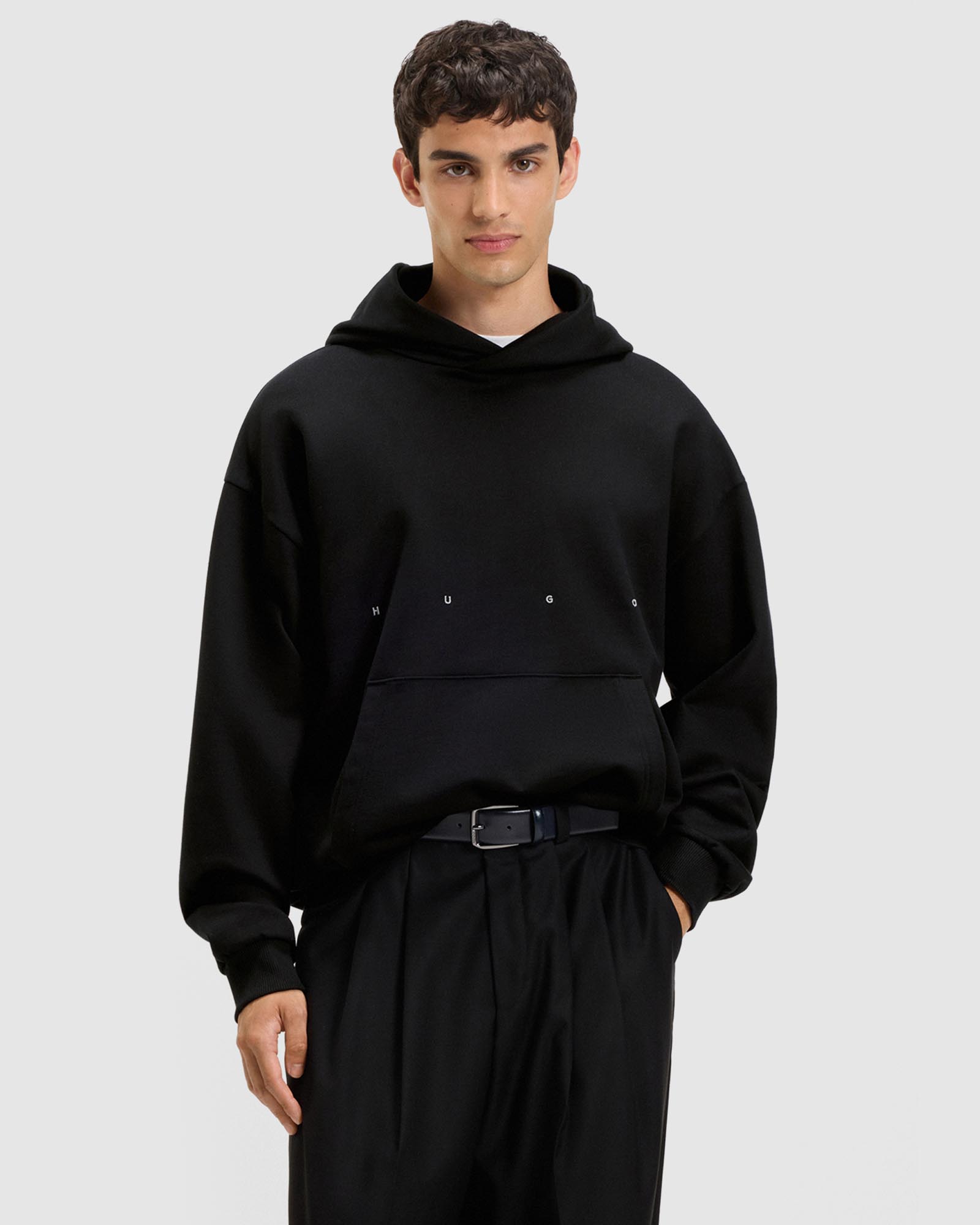HUGO X APOH Oversized-Fit Hoodie in Cotton Terry With Ballerina Artwork