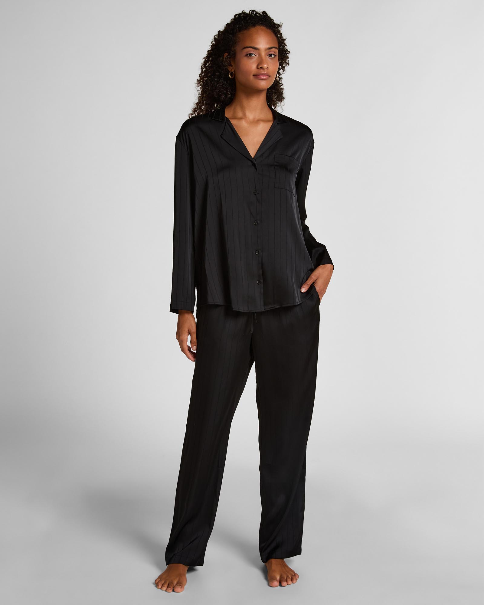 LS Satin Pinstripe PJ Set