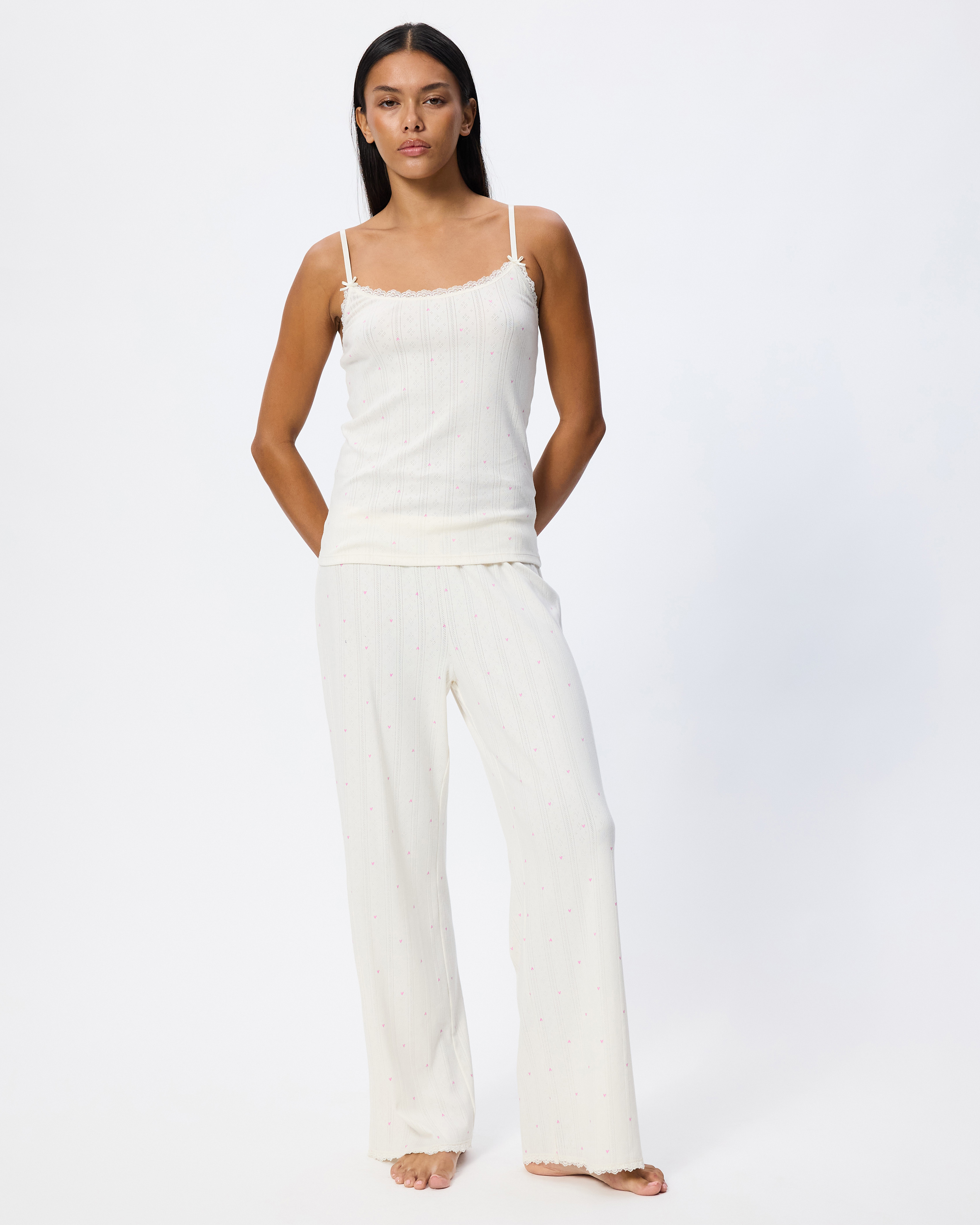Cami Pointelle Lace Hearts Pyjama Set