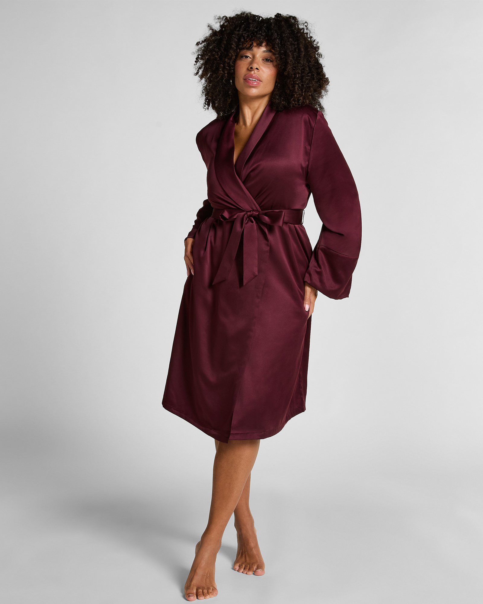 Long Satin Fleece Robe
