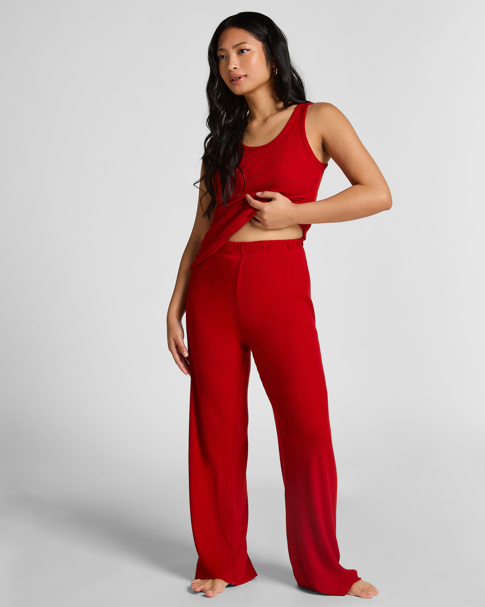 Brushed Jersey Rib Pants