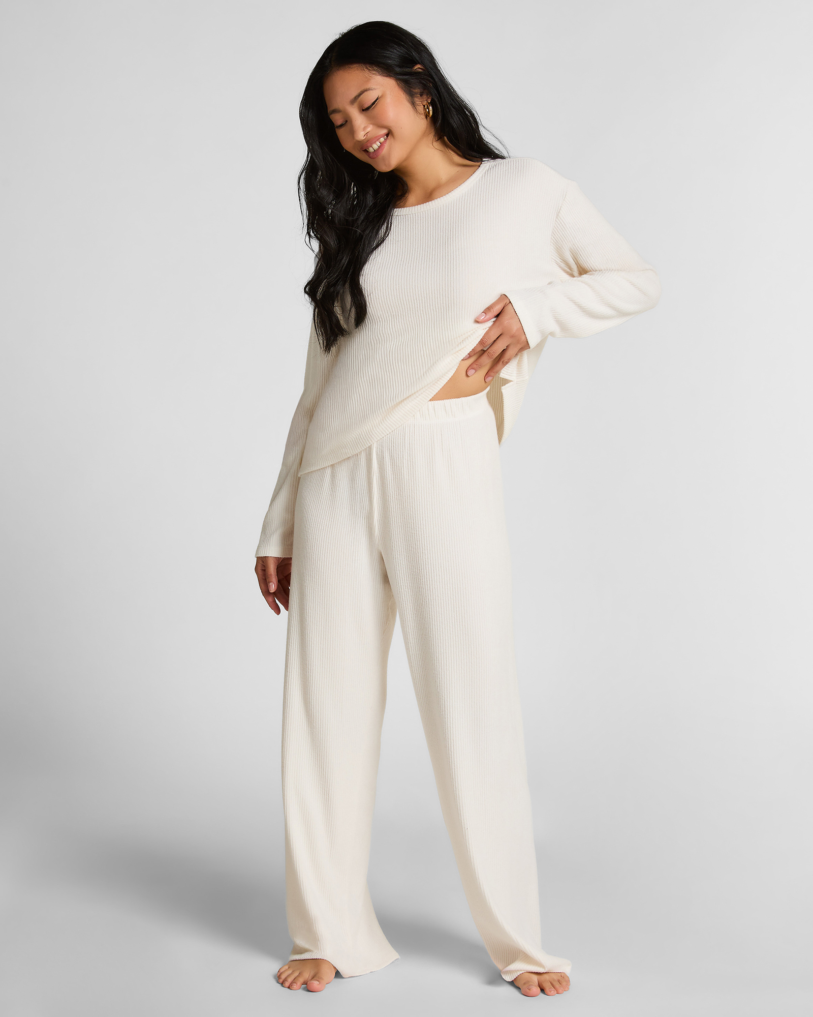 Brushed Jersey Rib Pants