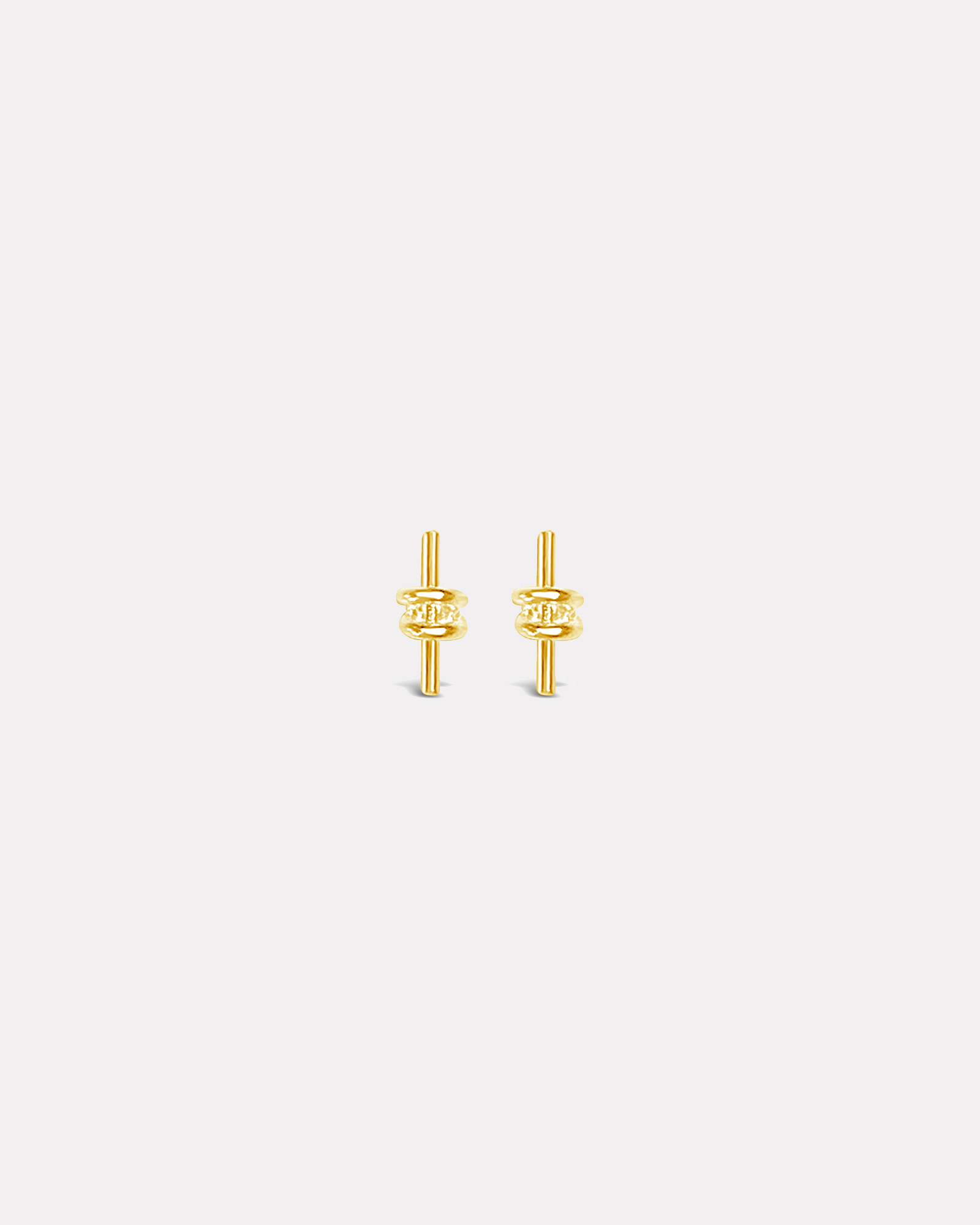 Knotted Bar Earrings Gold
