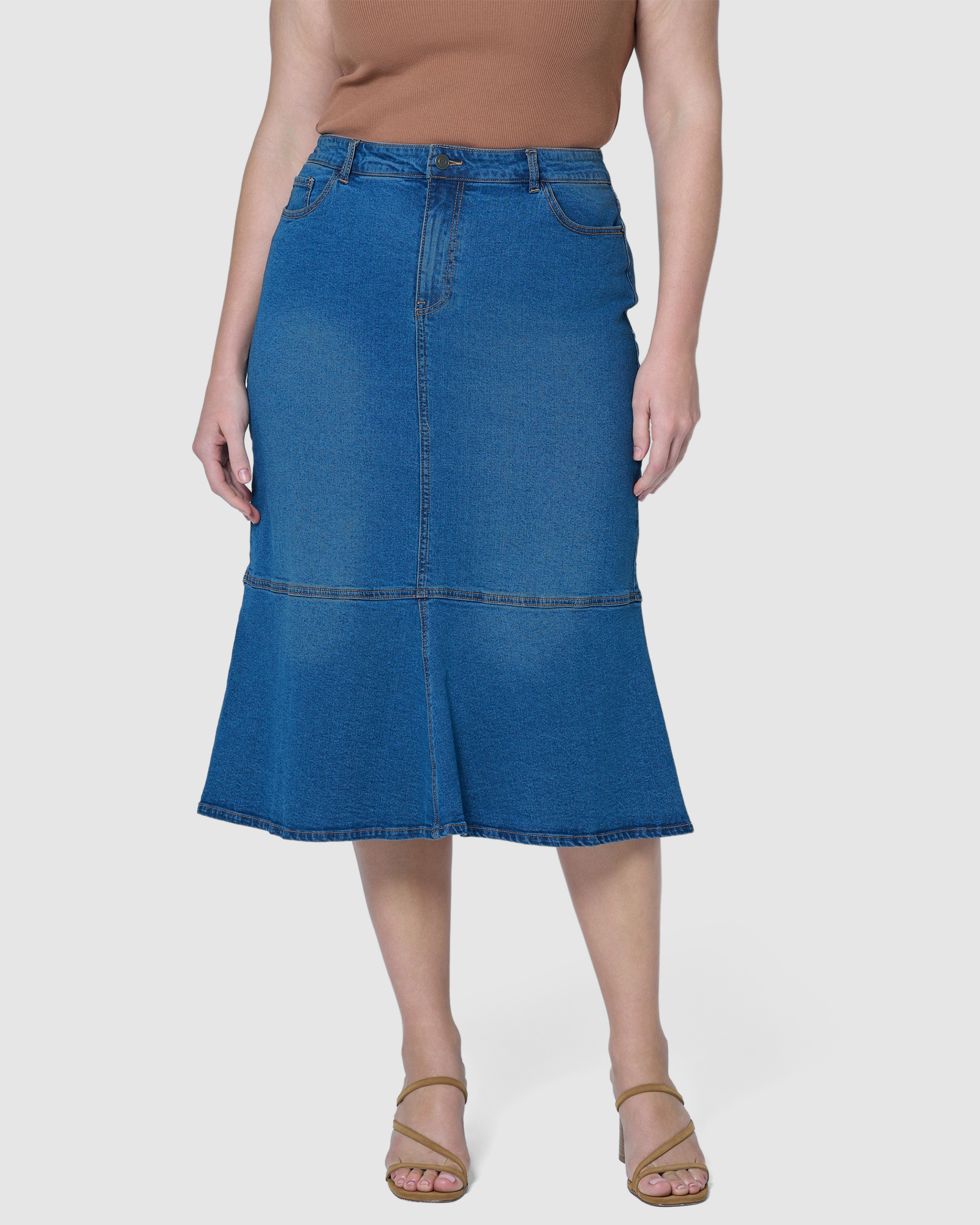 Penny Denim Midi Skirt