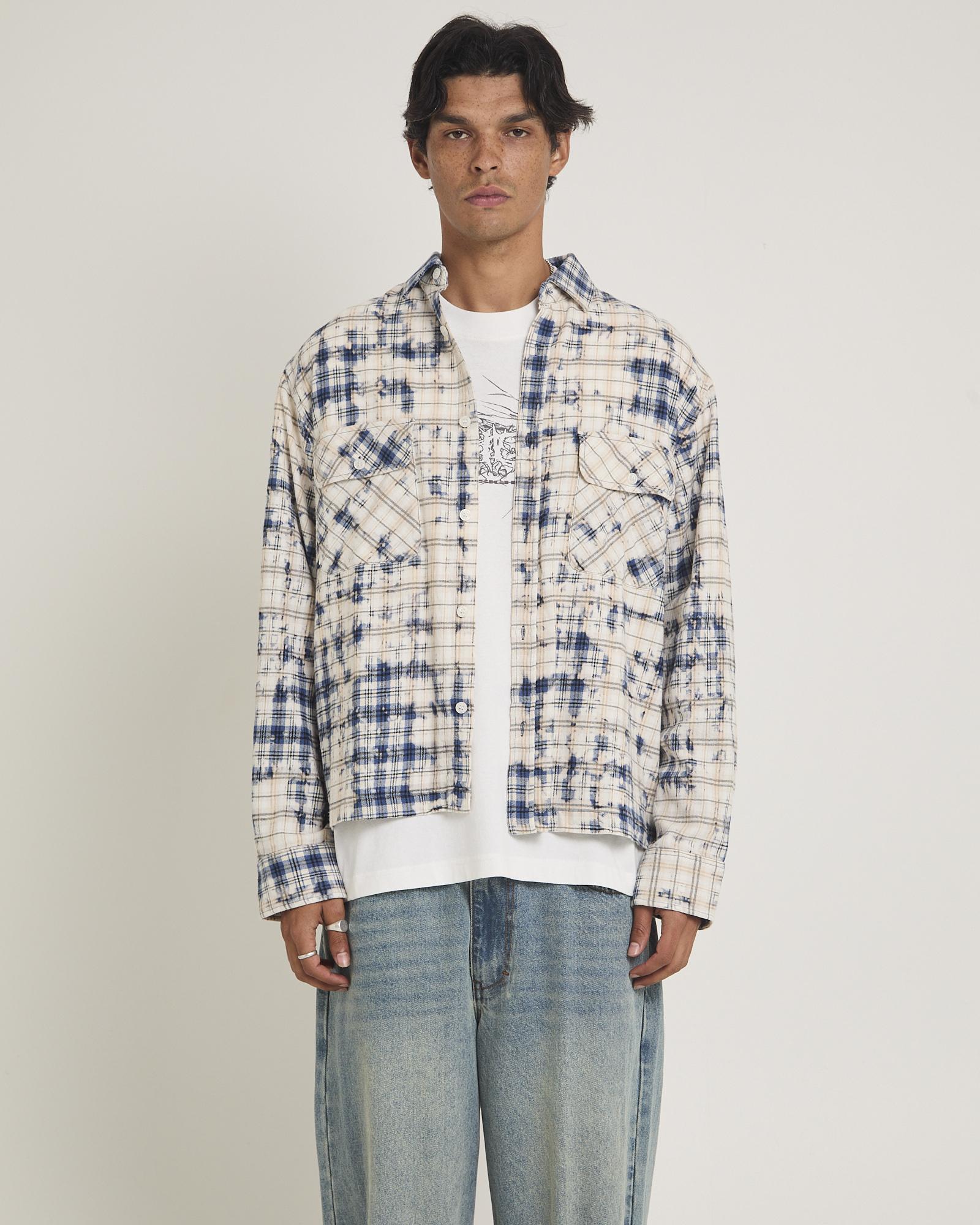 Bleached Flannel Long Sleeve Shirt