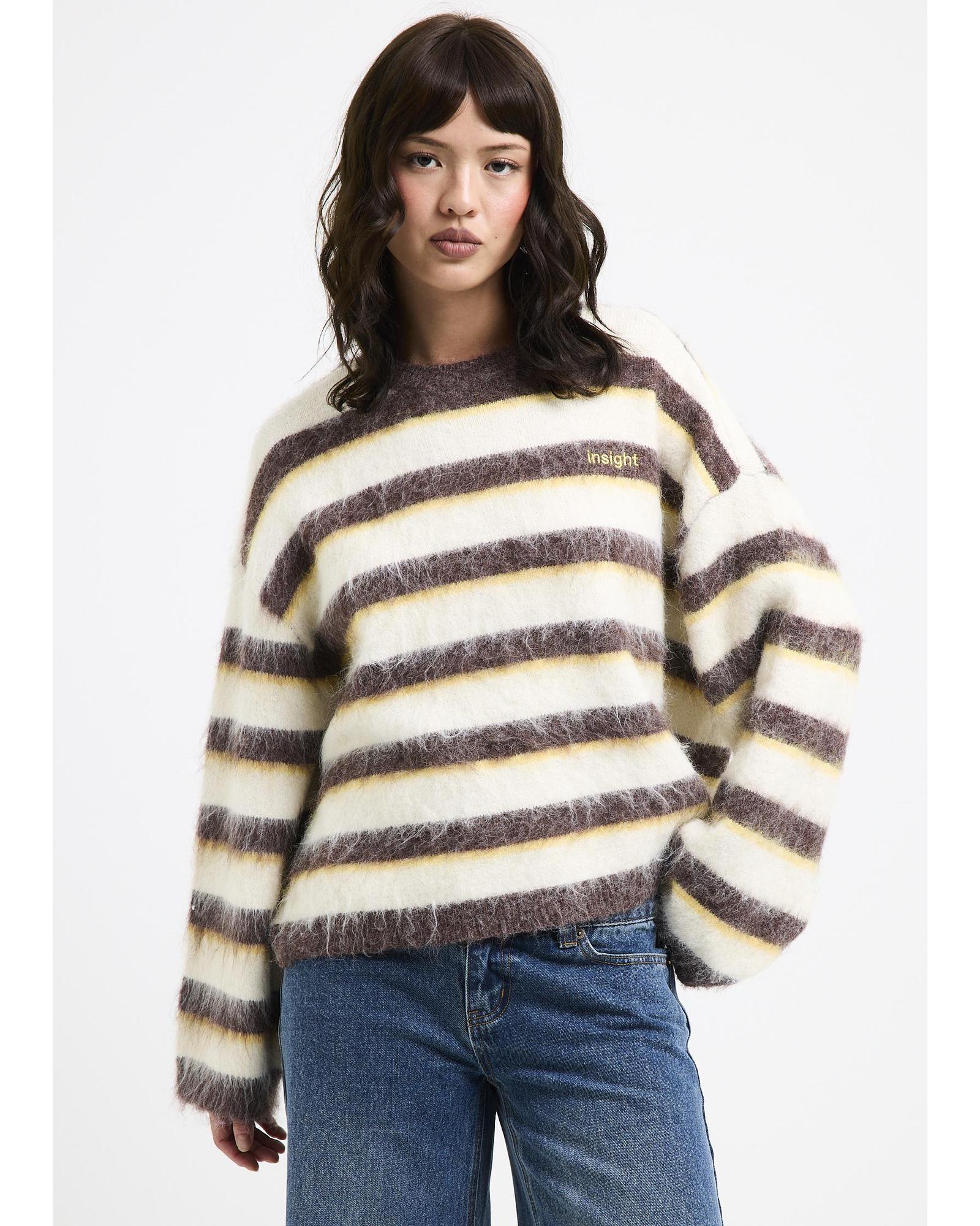 Aisha Brushed Stripe Crew Knit