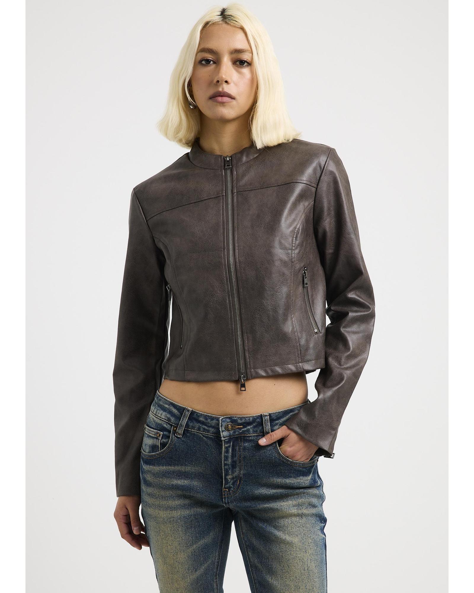 Lea Double Zip PU Jacket