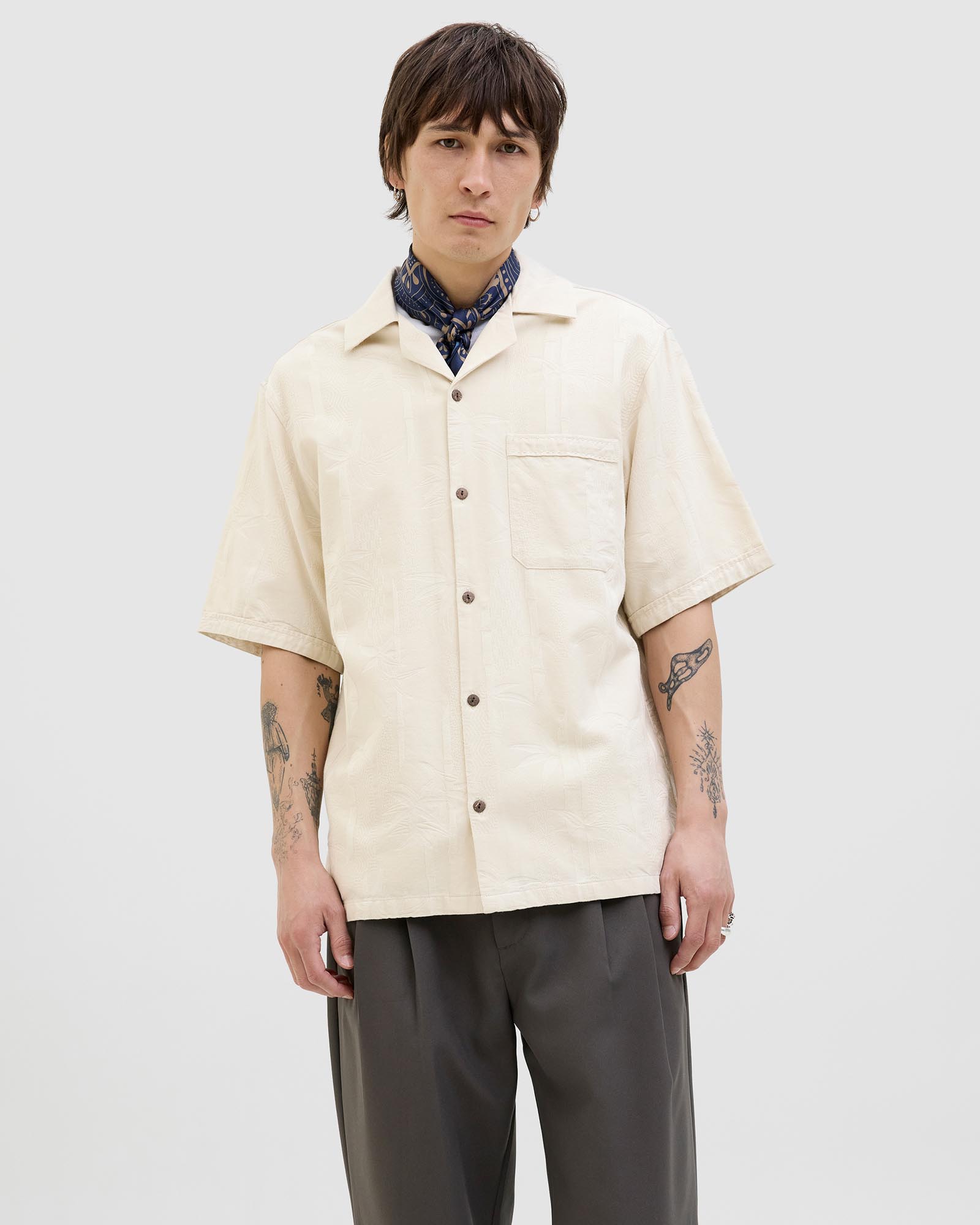 Bluluke Jacquard Short Sleeve Resort Shirt