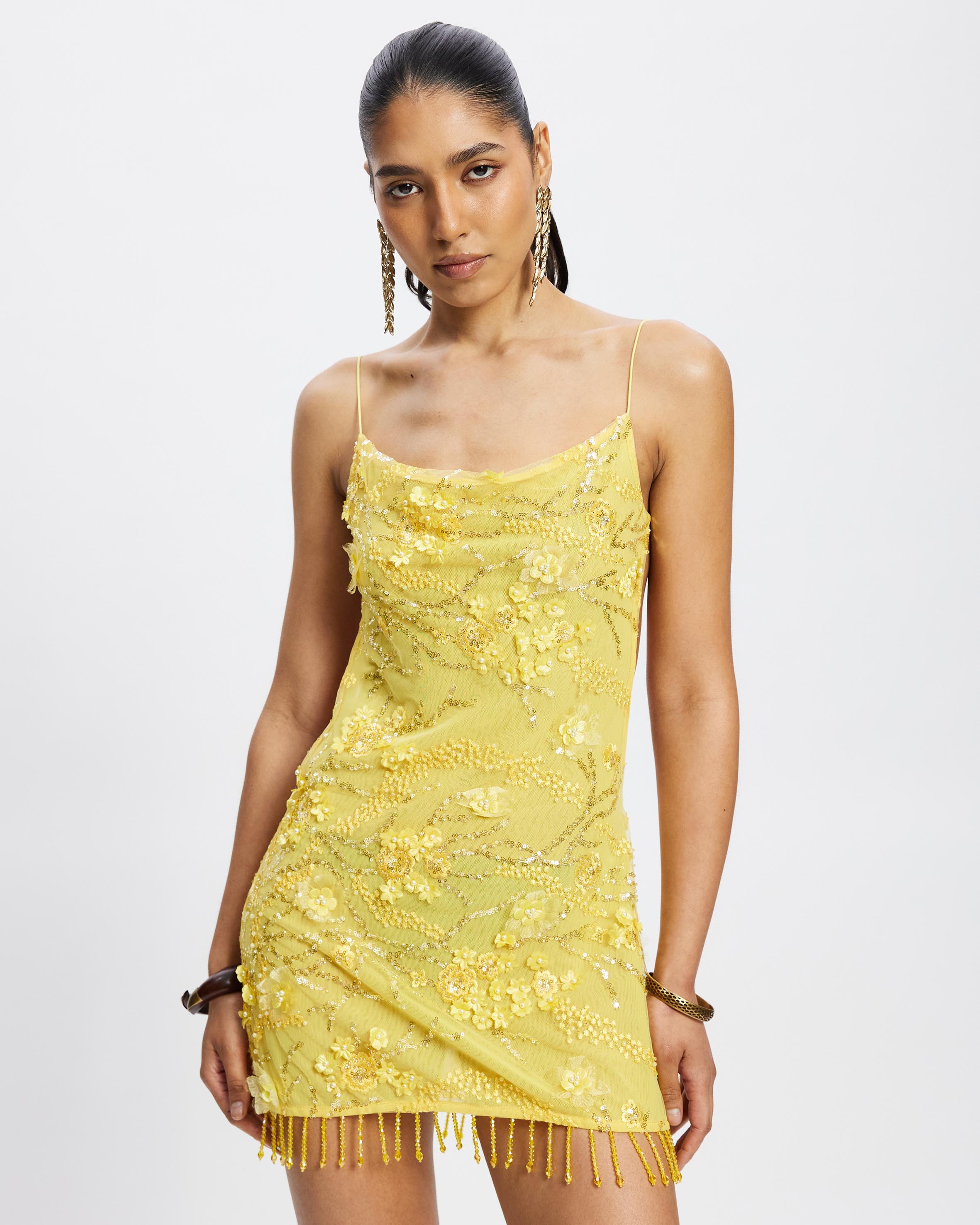 Beaded Mesh Mirage Dress