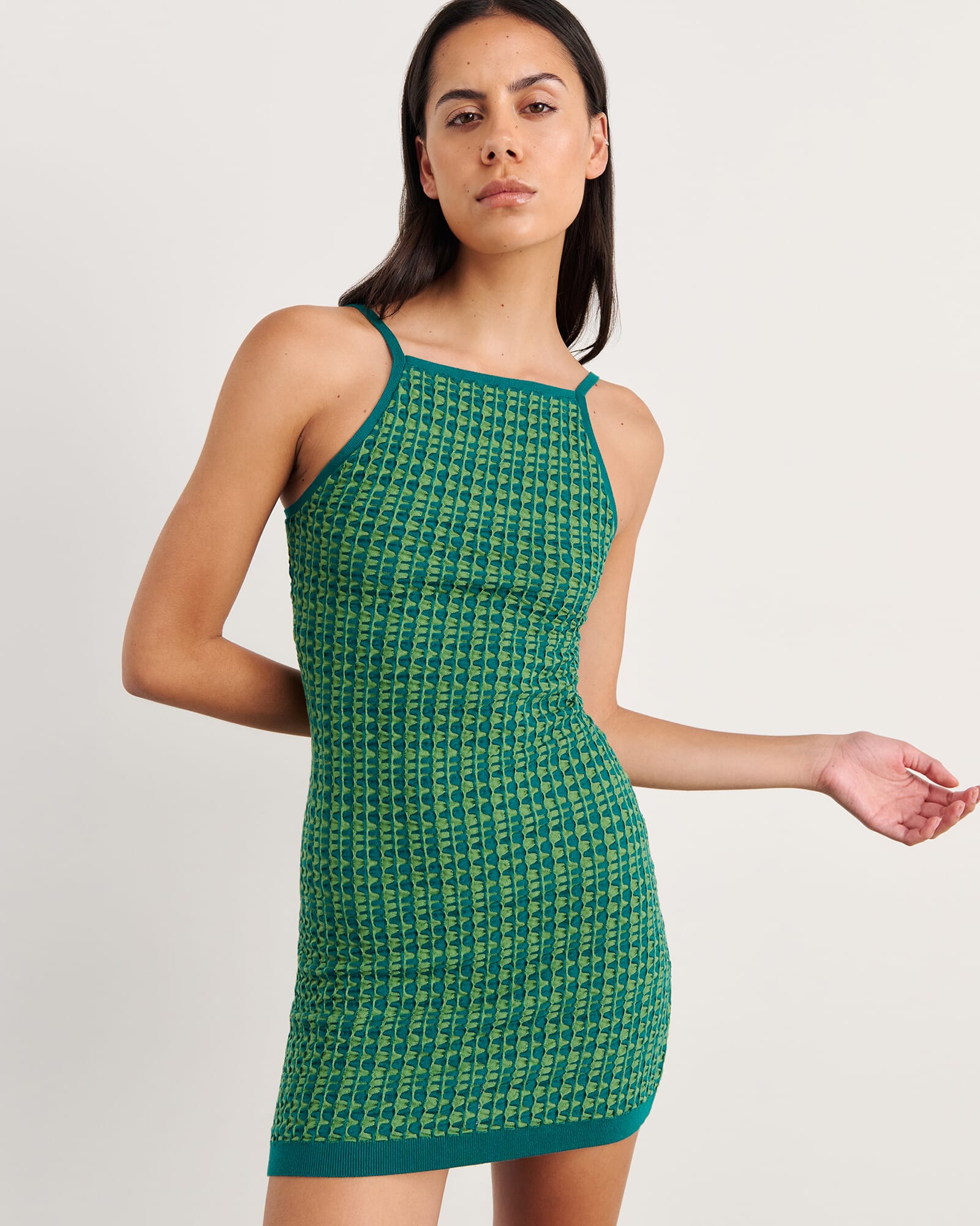 Kelly Contrast Knit Mini Dress