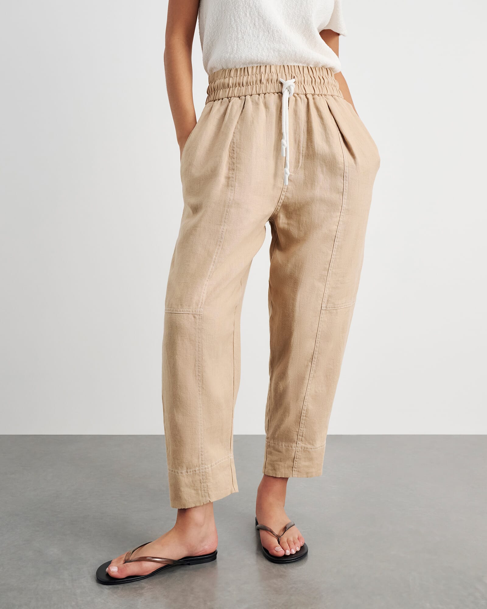 Sabine Linen Pull On Pant