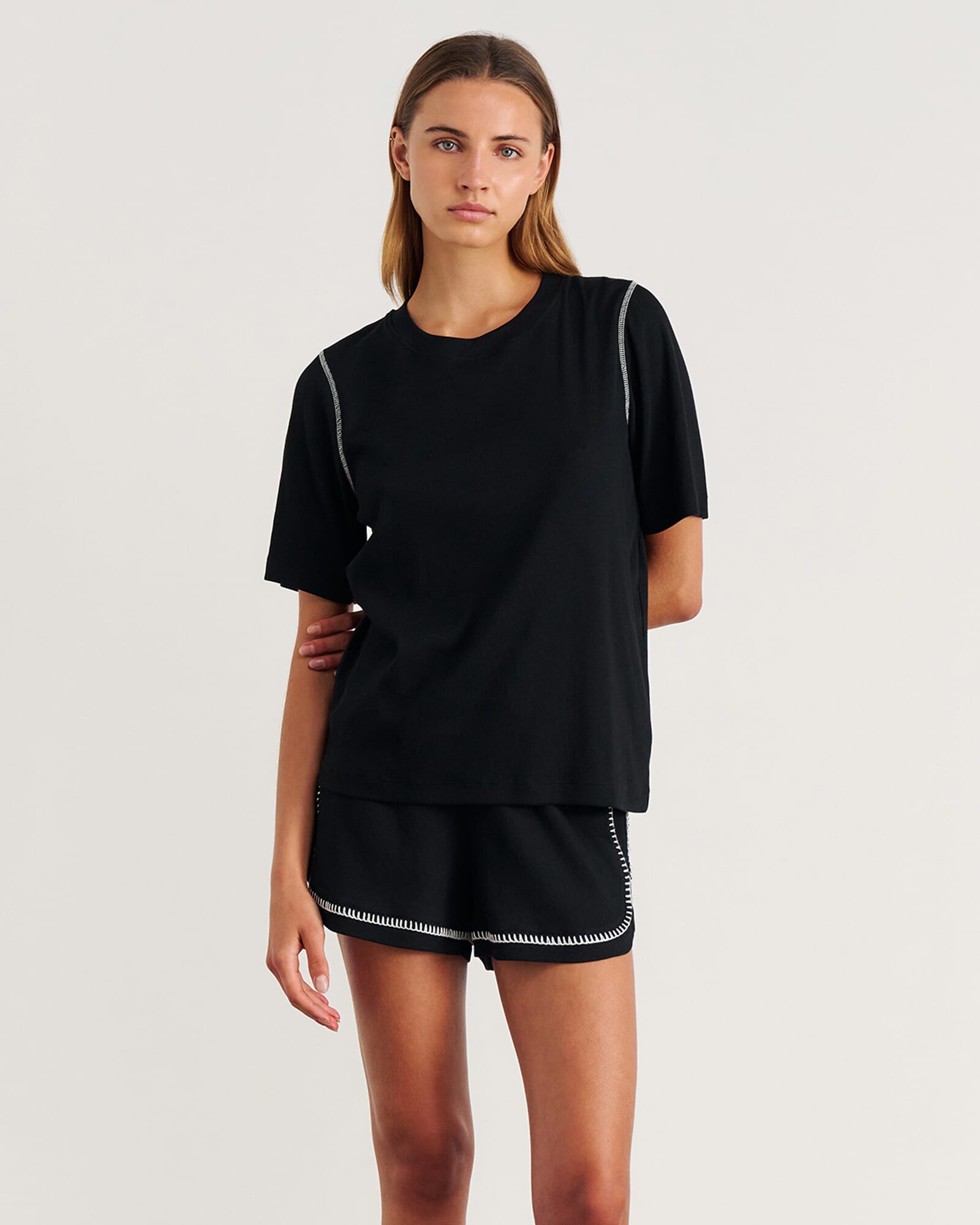 Celina Blanket Stitch Tee