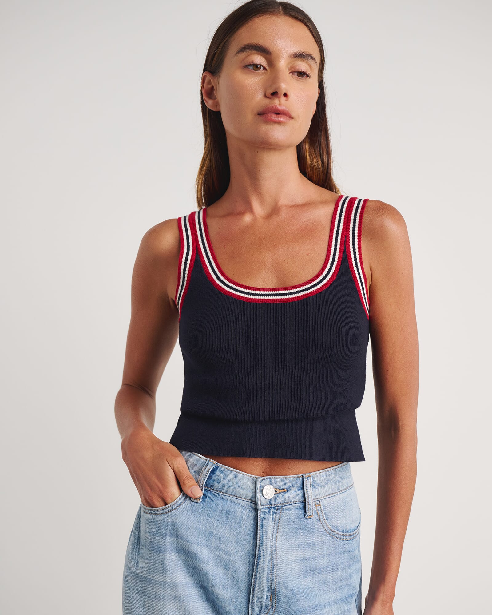 Lydia Stripe Knit Tank