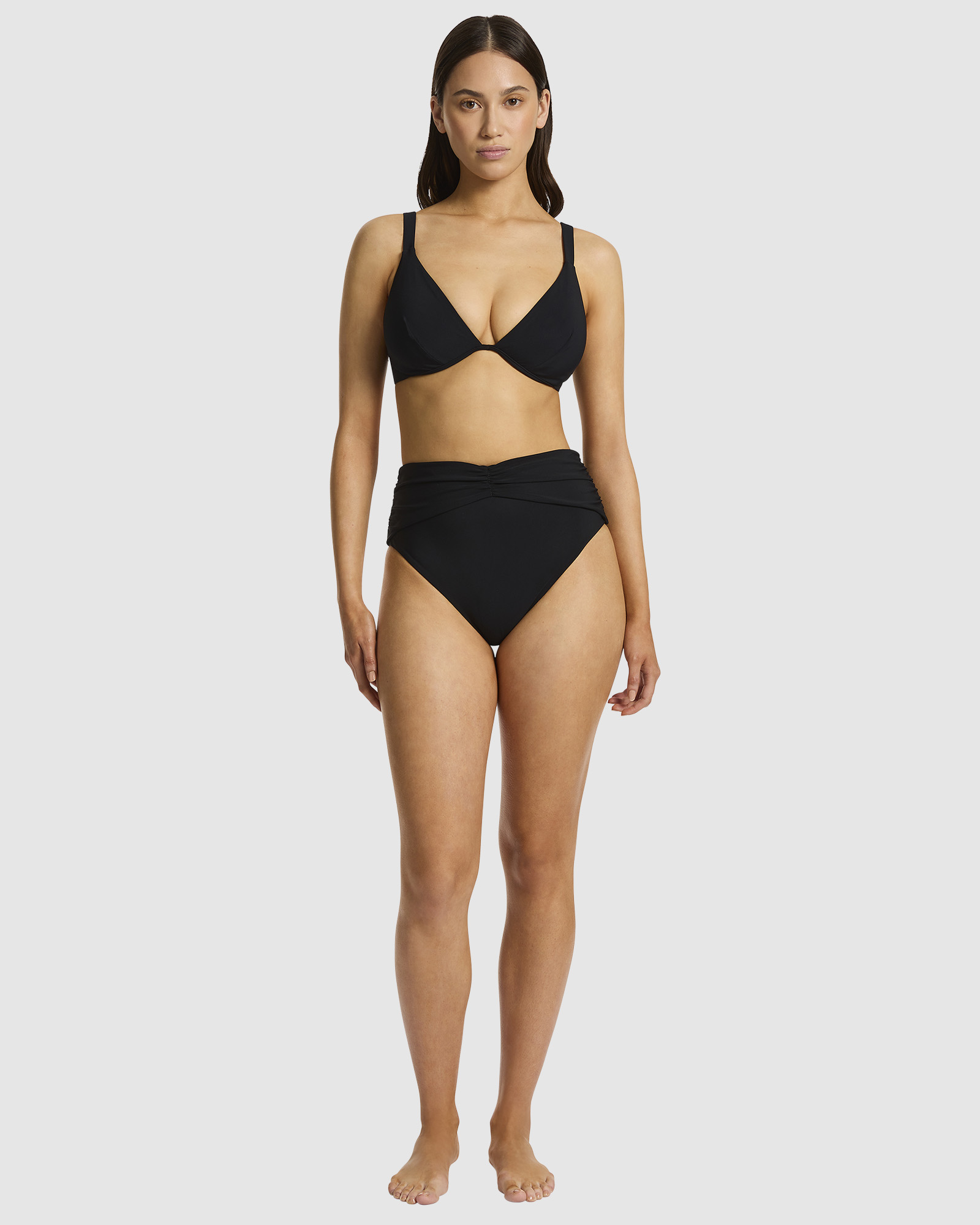 Jetset High Waist Ruched Bikini Bottom