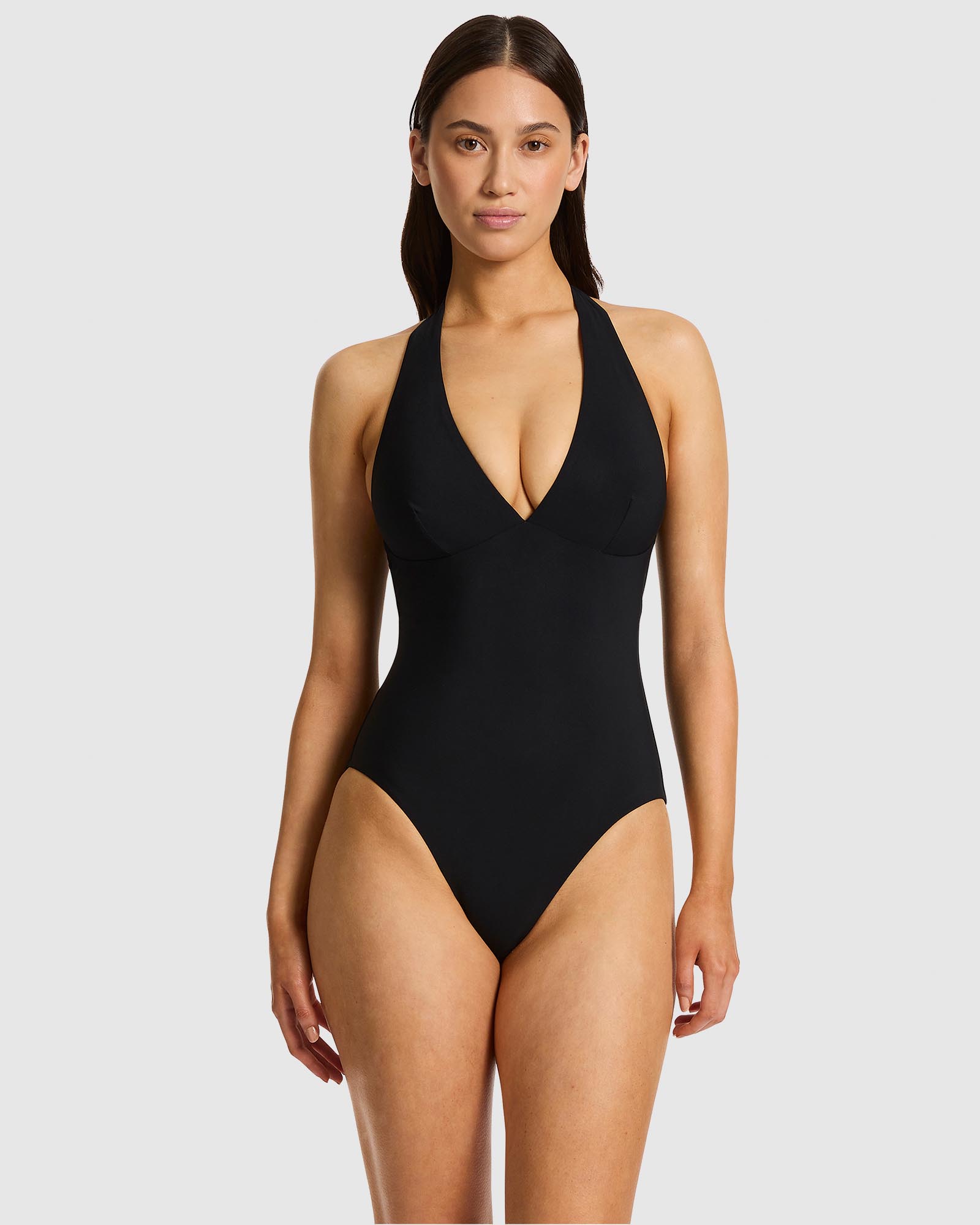 Plunge Halter Tie One Piece