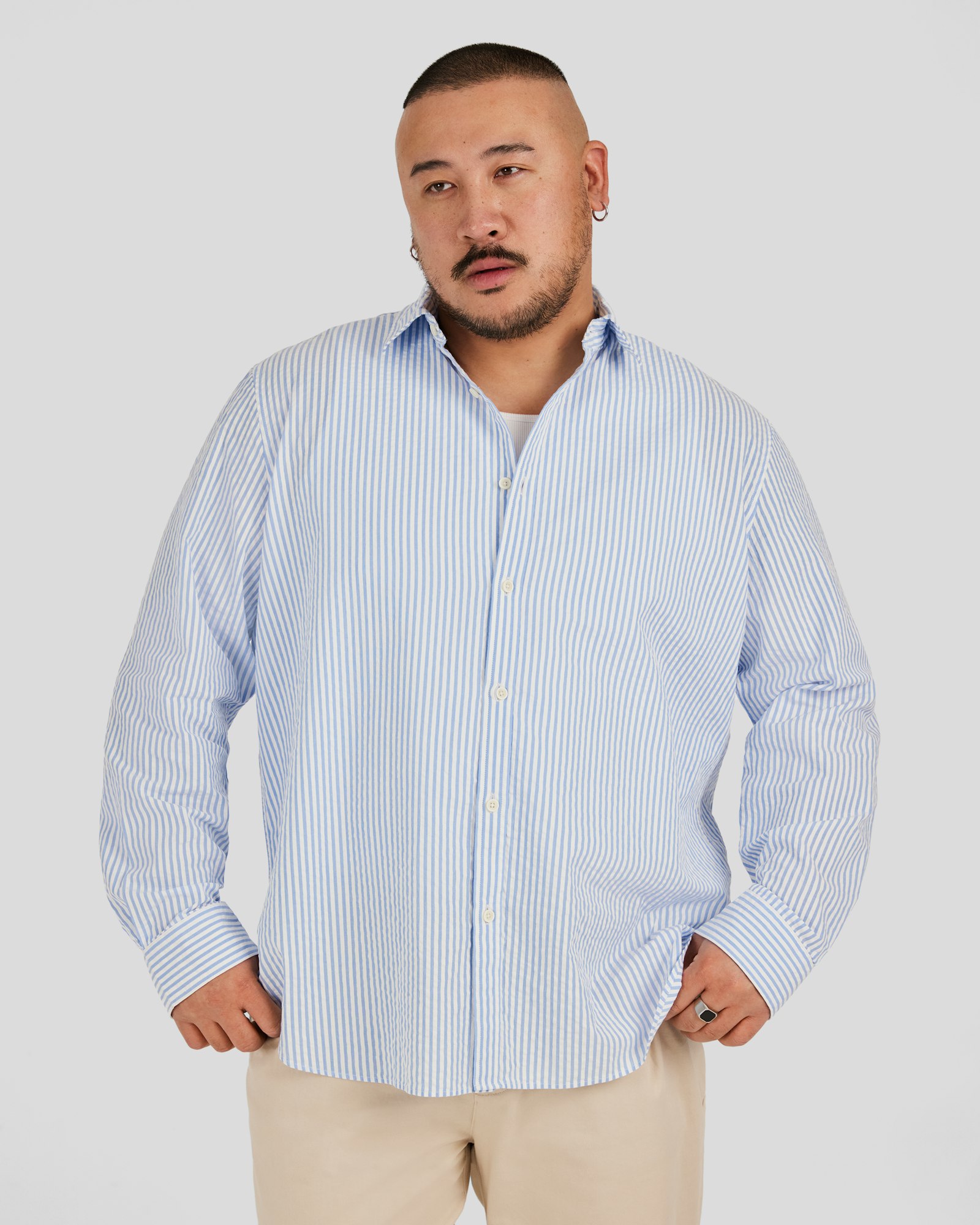 Seersucker Relax Fit Shirt