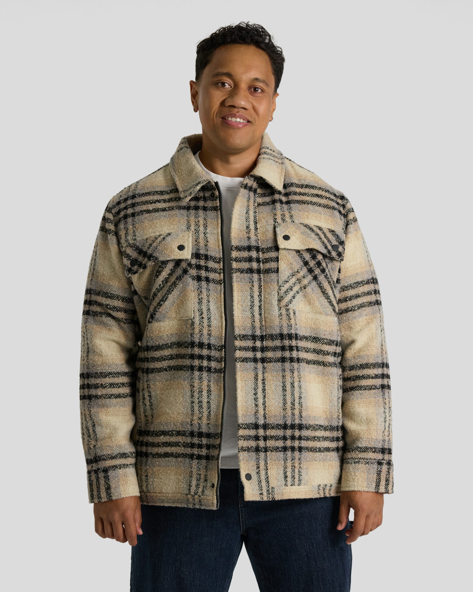 Padded Check Zip Thru Jacket