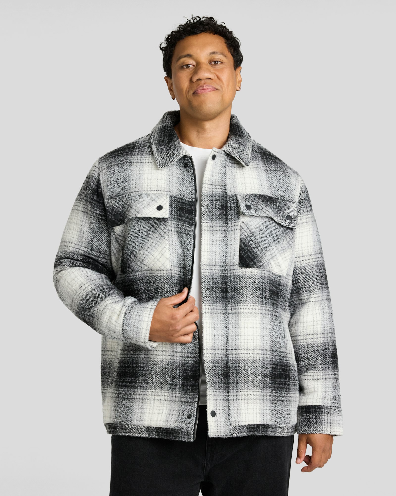 Padded Check Zip Thru Jacket