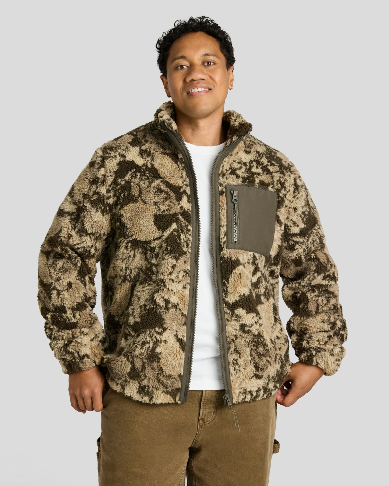 Teddy Sherpa Zip Thru Jacket