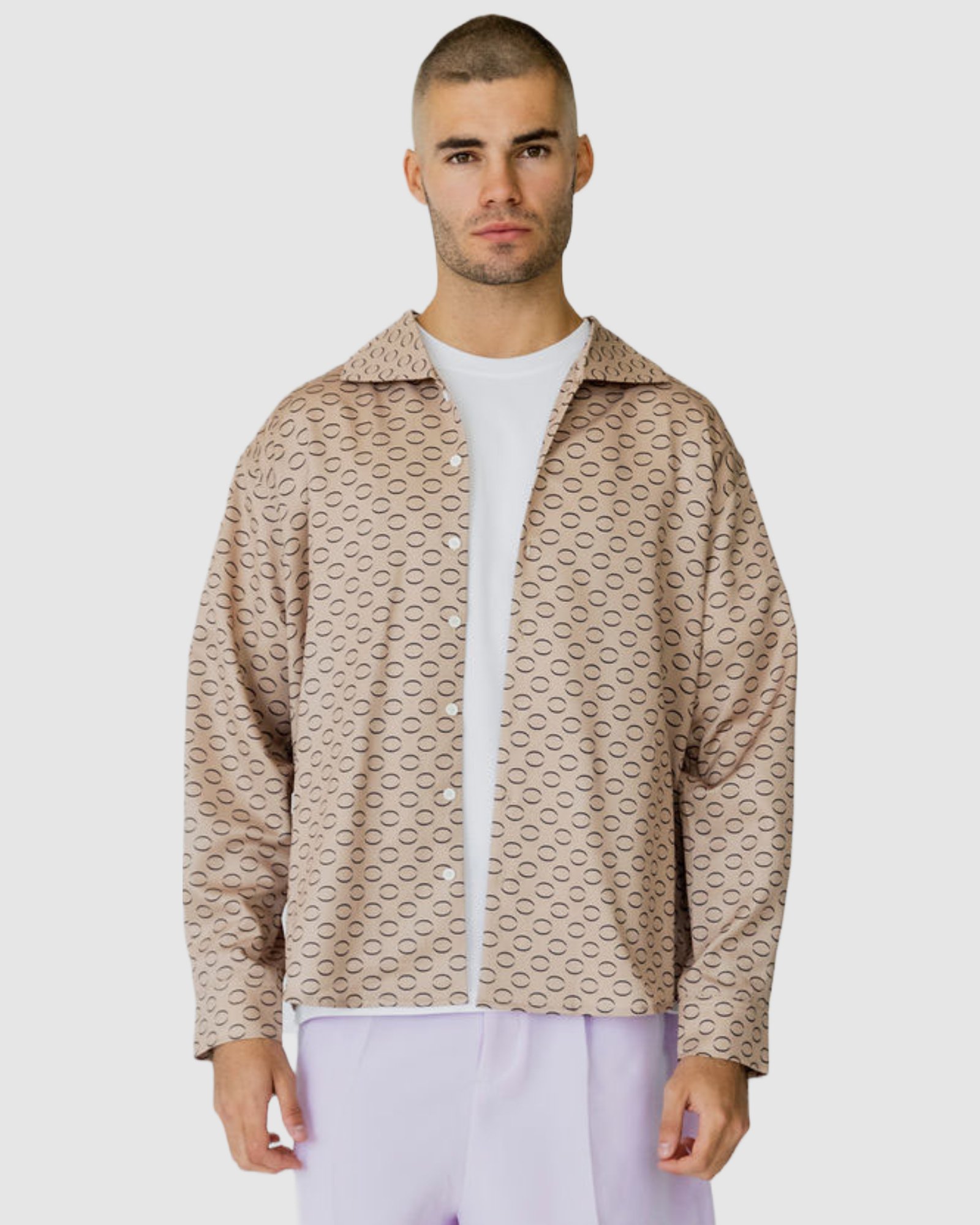 Imran Print Wide Collar Shirt